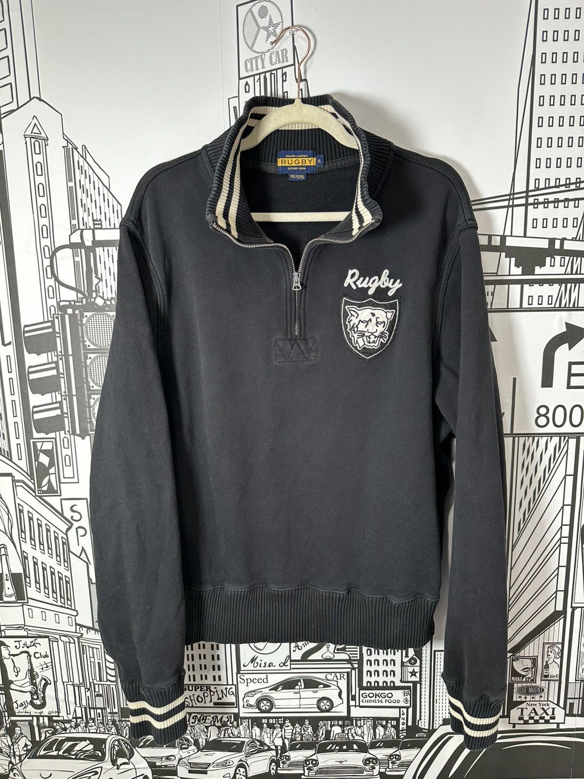 Rugby Ralph Lauren Rugby Ralph Lauren Tiger Crest Qtr Zip Black XL Size US XL / EU 56 / 4 - 1 Thumbnail