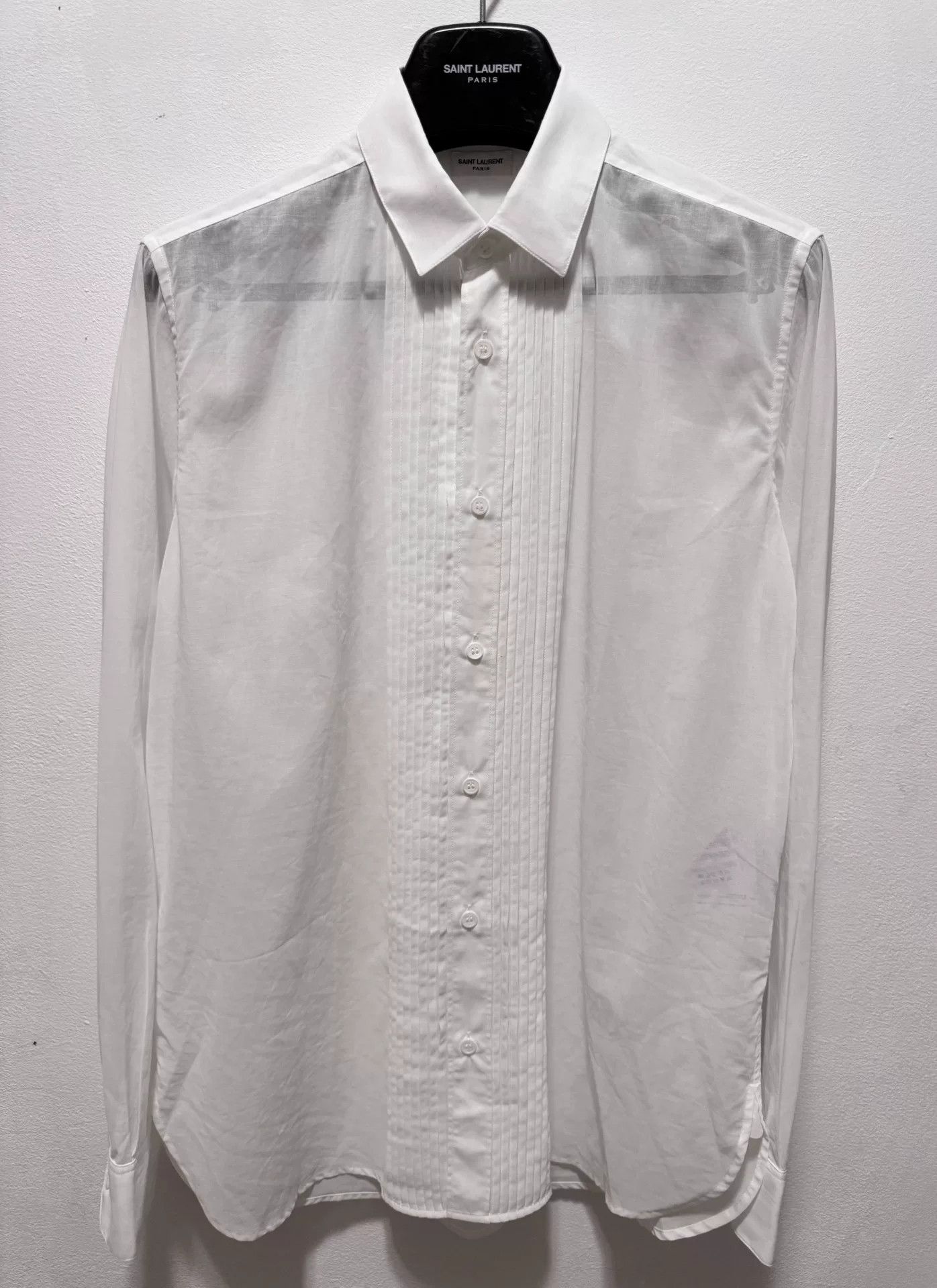 Saint Laurent White Accordion Shirt
