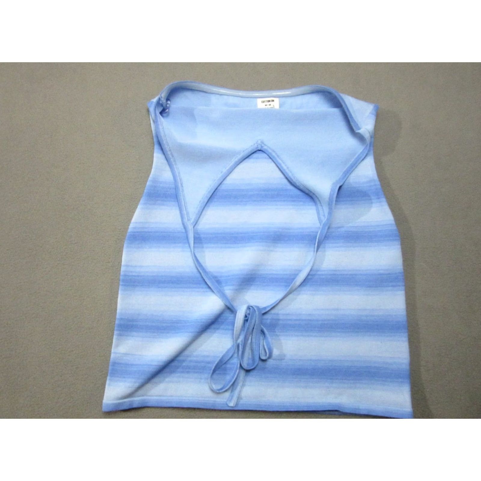 Cotton On Cotton On Mini Dress Womens Medium Blue Ombre Striped Hot Tropics Halter Neck Size M / US 6-8 / IT 42-44 - 3 Thumbnail