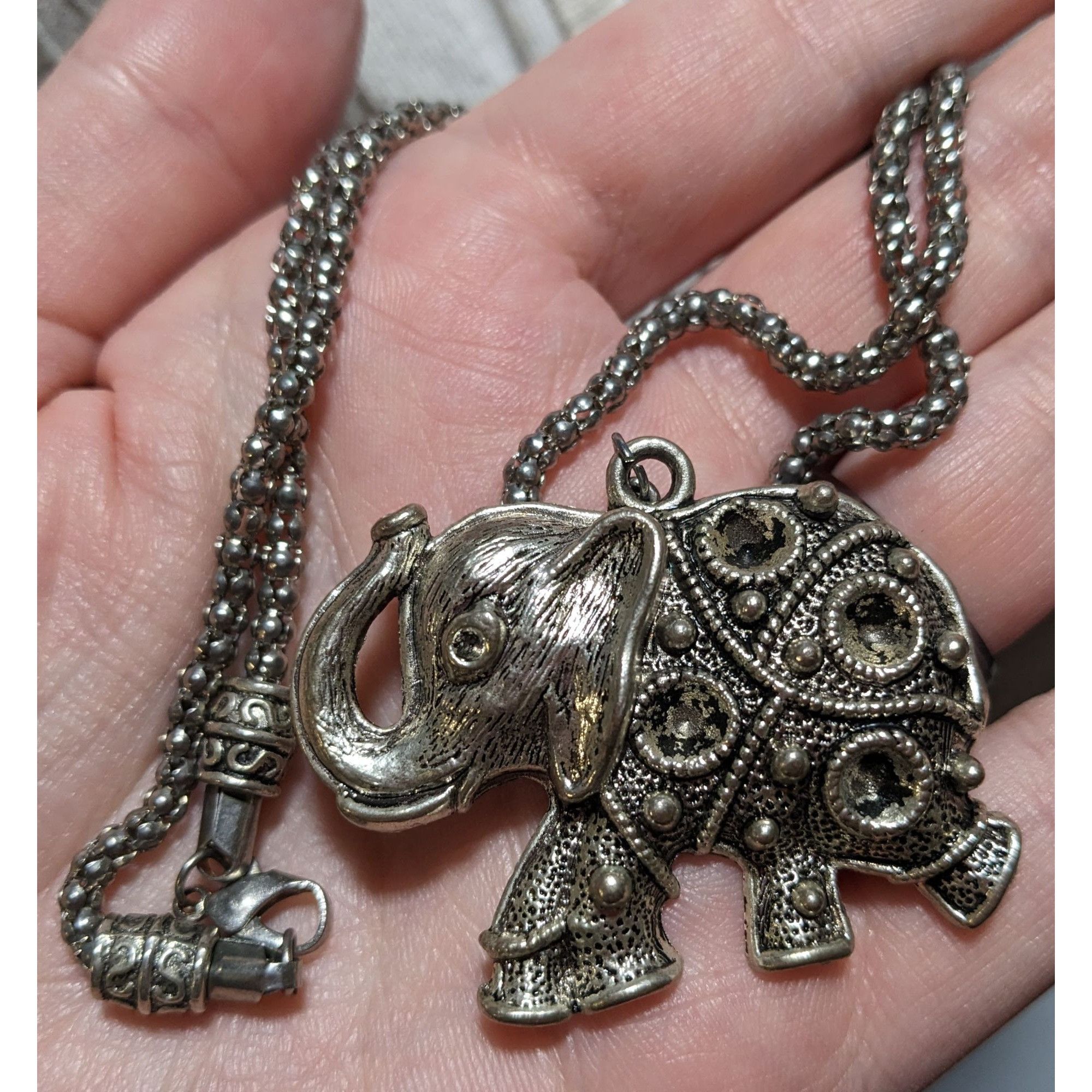 Other Vintage Bohemian Silver Elephant Pendant Necklace Size ONE SIZE - 7 Thumbnail