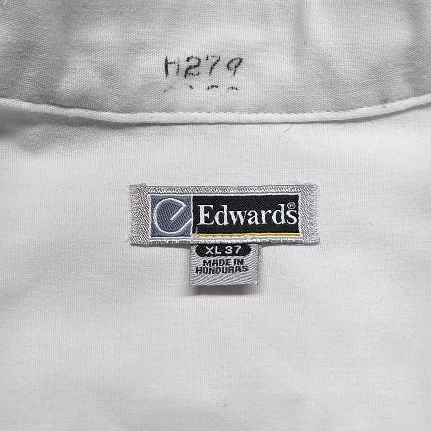 Vintage VINTAGE Edwards Shirt Unisex Adults XL White Solid Long Sleeve Button-Up 90s Classic Boys Mens Girls Size US XL / EU 56 / 4 - 5 Thumbnail