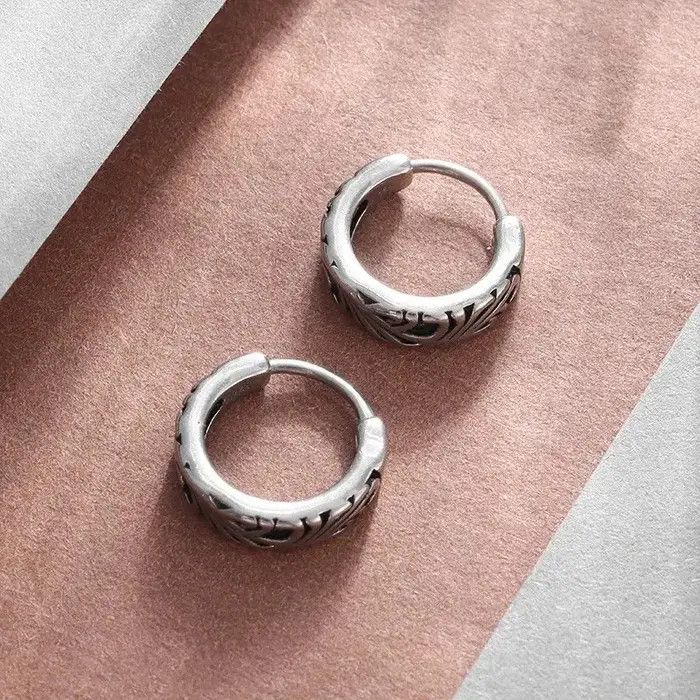 Jewelry Retro Hypoallergenic Hoop Earring Size ONE SIZE - 4 Thumbnail