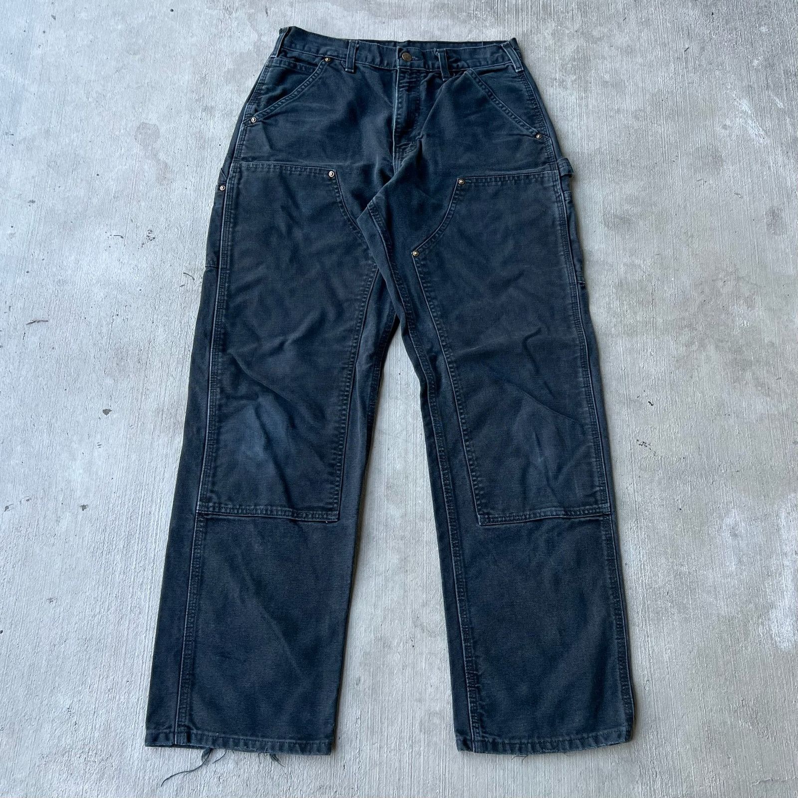 Carhartt × Vintage Carhartt faded black double knee work wear carpenter pants Size US 30 / EU 46 - 1 Thumbnail