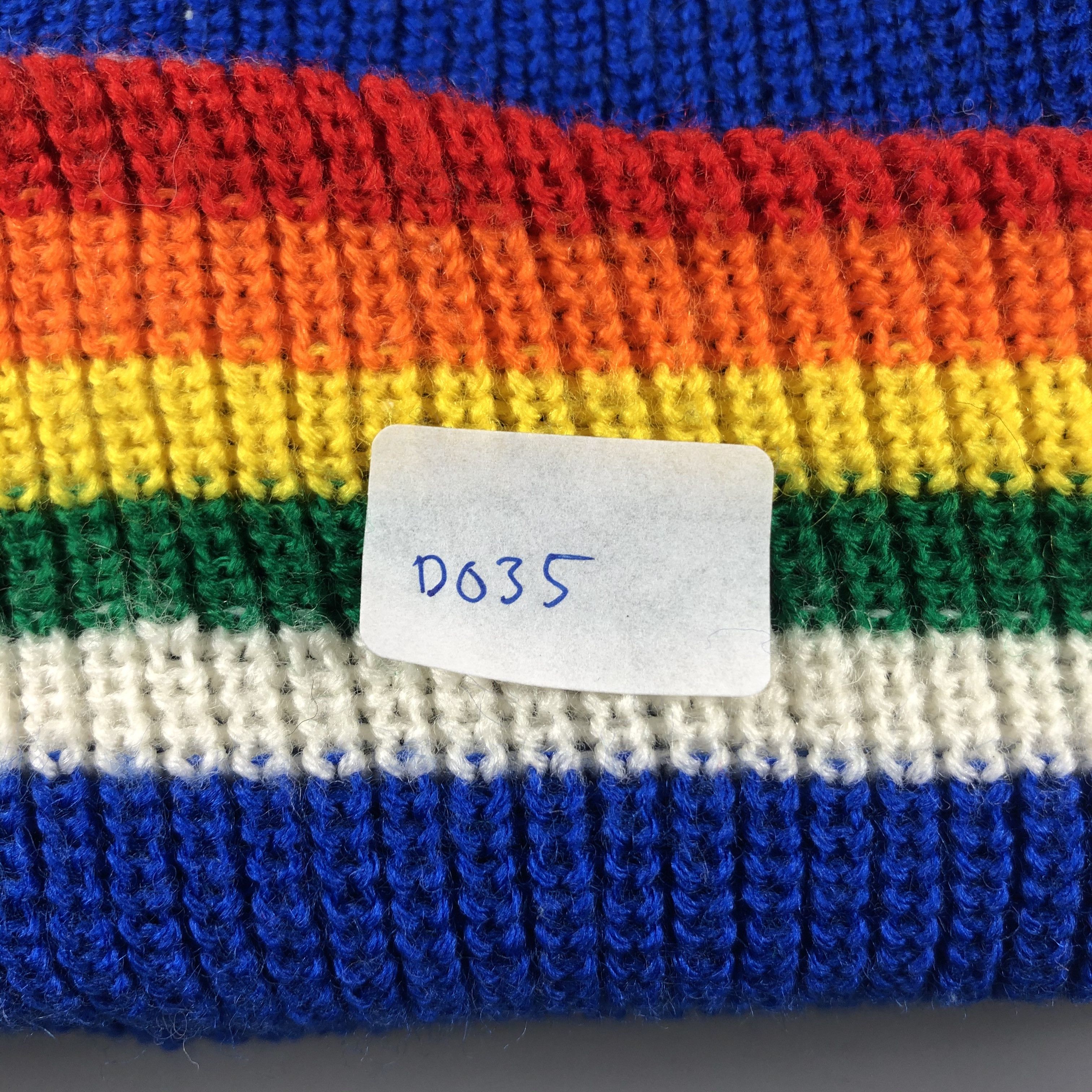 Japanese Brand × Vintage Rainbow Stripe Minimalist Beanie Snow Hat Snow Cap -D035 Size ONE SIZE - 5 Thumbnail