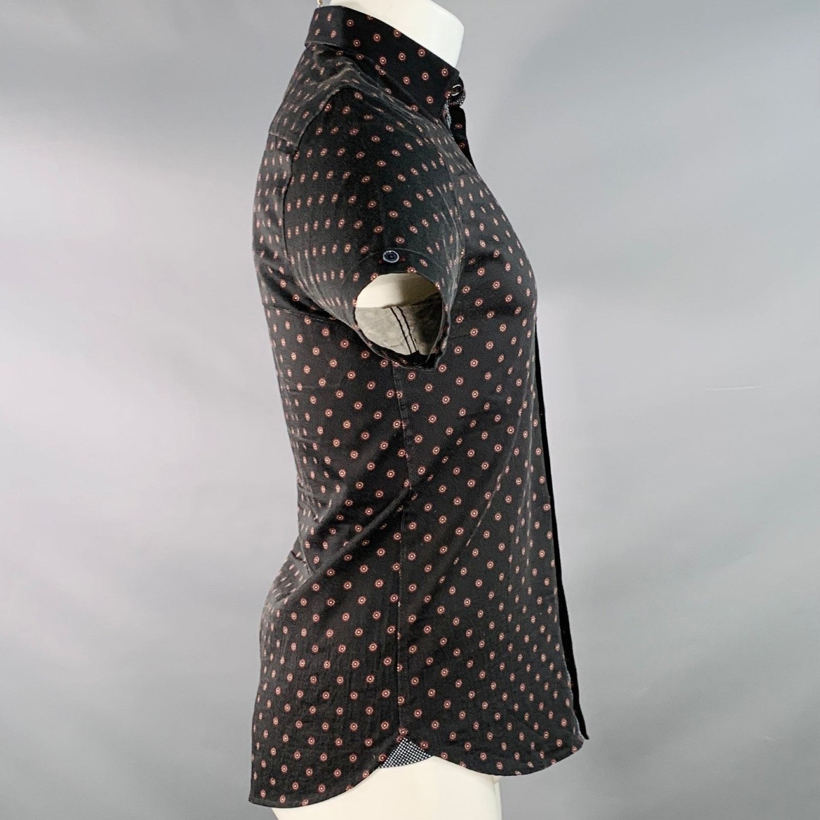 Ted Baker Lliam Black Red Abstract Floral Cotton Short Sleeve Shirt Size US XS / EU 42 / 0 - 3 Thumbnail