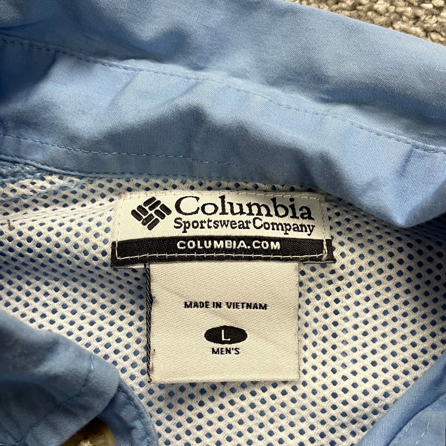 Vintage Columbia PFG Bahama Shirt Men L Blue Button-Down Short Sleeve Fishing Outdoor Mens Size US L / EU 52-54 / 3 - 7 Thumbnail