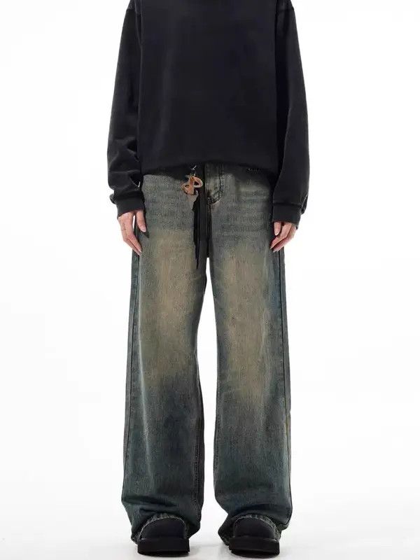 VIBE vintage high street casual straight wide leg jeans Size US 31 - 6 Thumbnail
