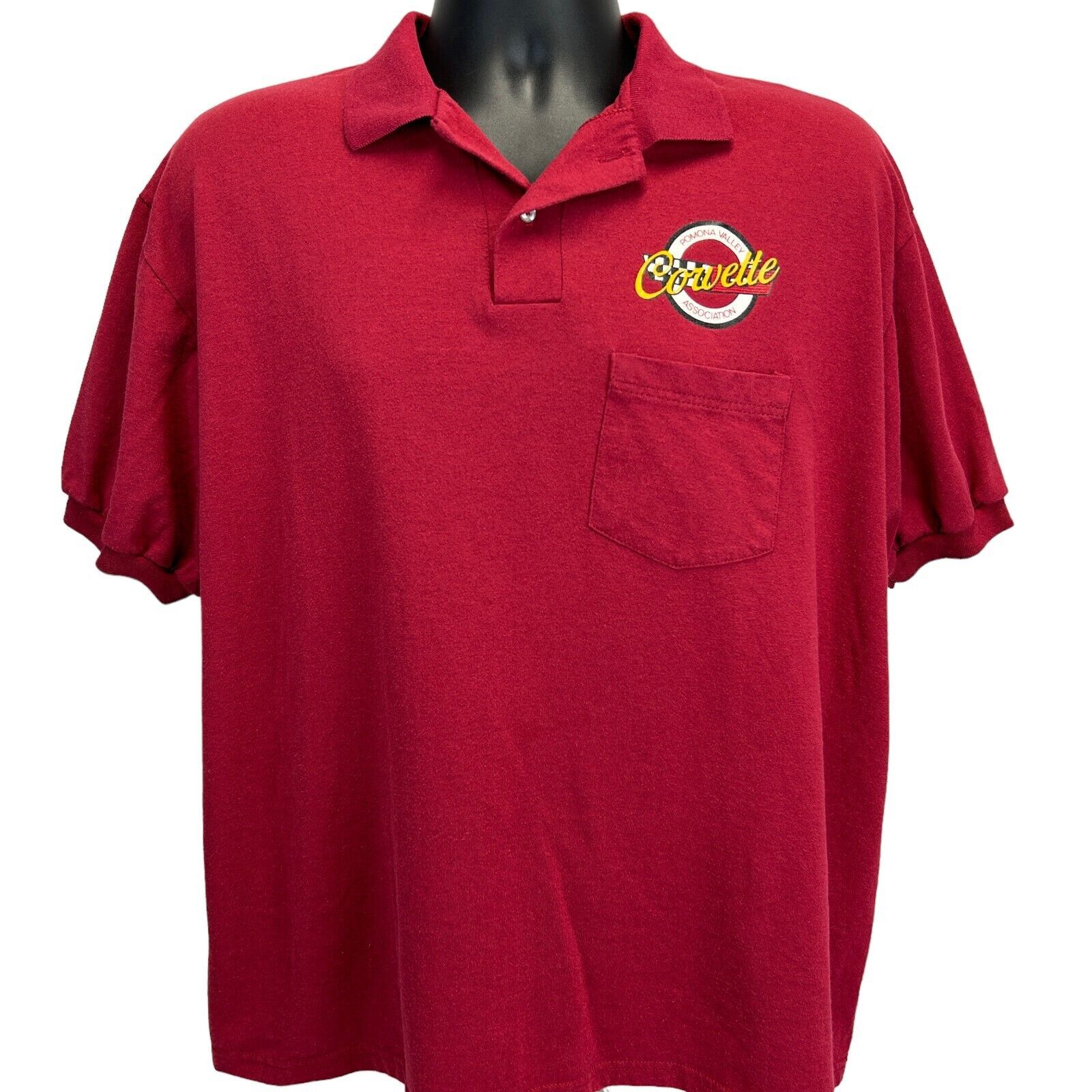 Vintage Vintage Pomona Valley Corvette Assoc Polo Shirt Red PVCA L Size US L / EU 52-54 / 3 - 2 Thumbnail