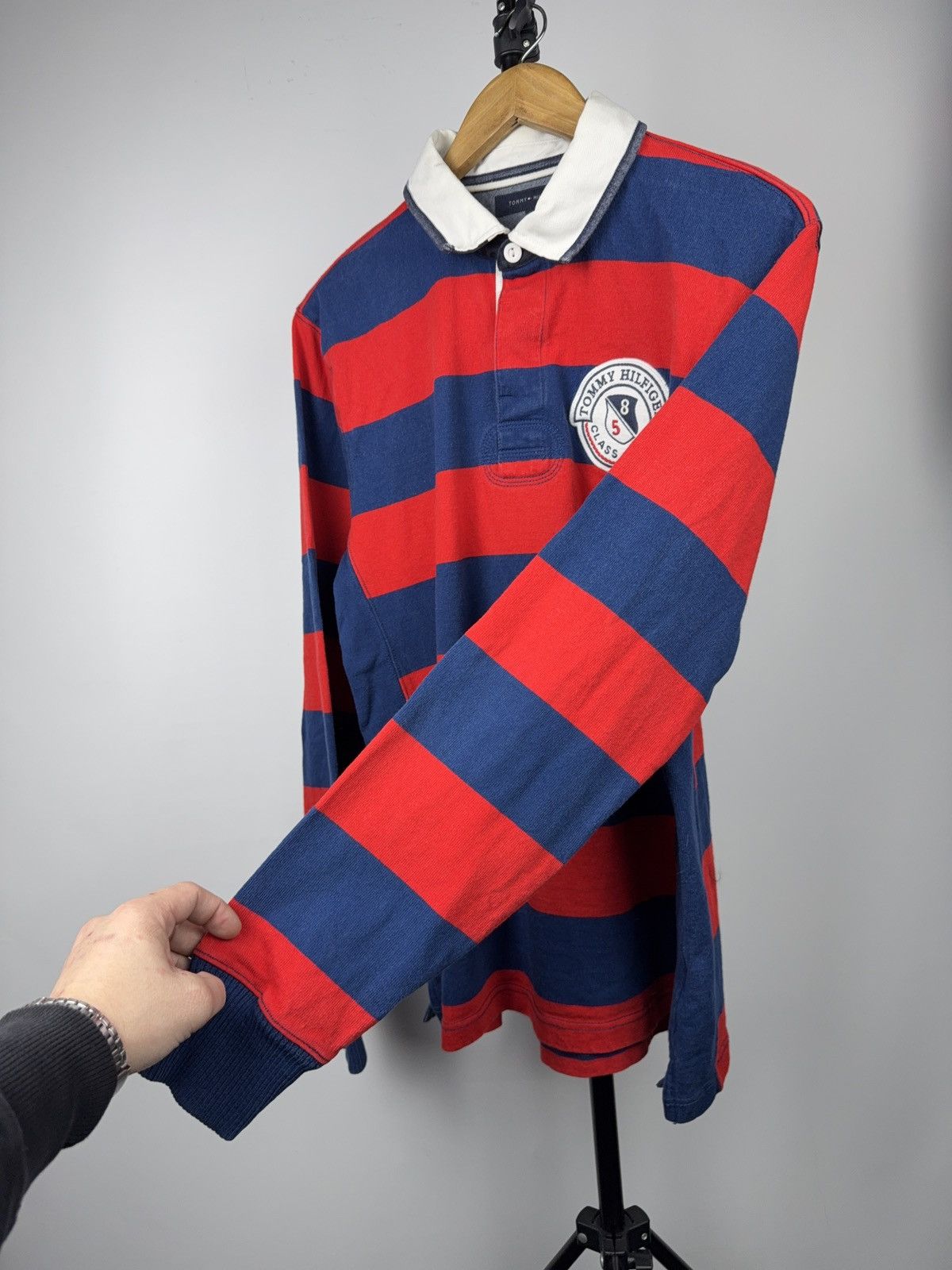 Tommy Hilfiger 00s Tommy Hilfiger Vintage Rugby Striped Long Sleeve Polo Size US L / EU 52-54 / 3 - 8 Thumbnail