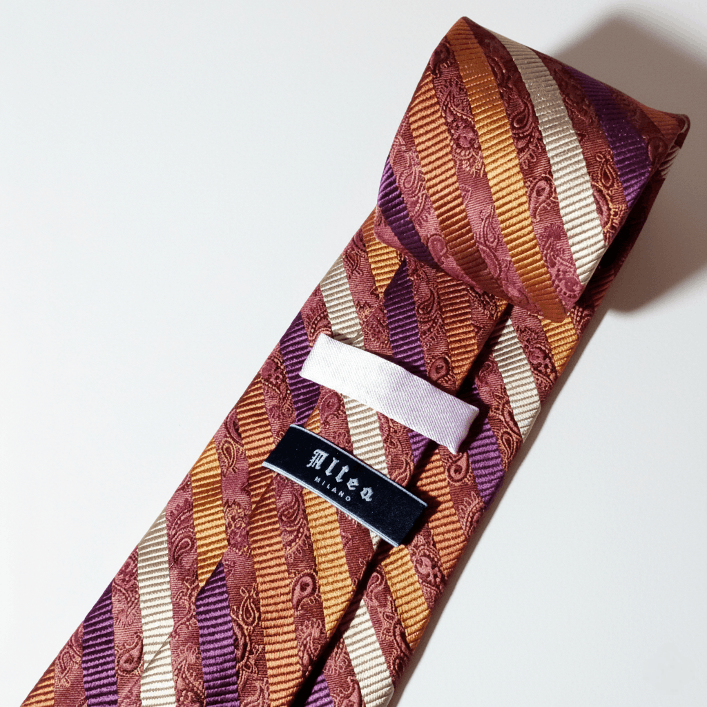 Altea Altea Milano 100% Silk Vintage Tie Burgundy wine Size ONE SIZE - 6 Thumbnail