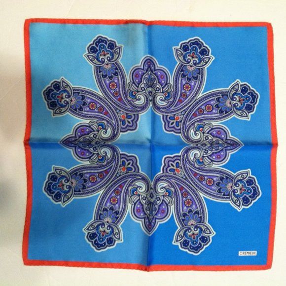 Daniel Cremieux DANIEL CREMIEUX NEW 4 TONE BLUE SILK POCKETSQUARE 16" X 16" Size ONE SIZE - 6 Thumbnail