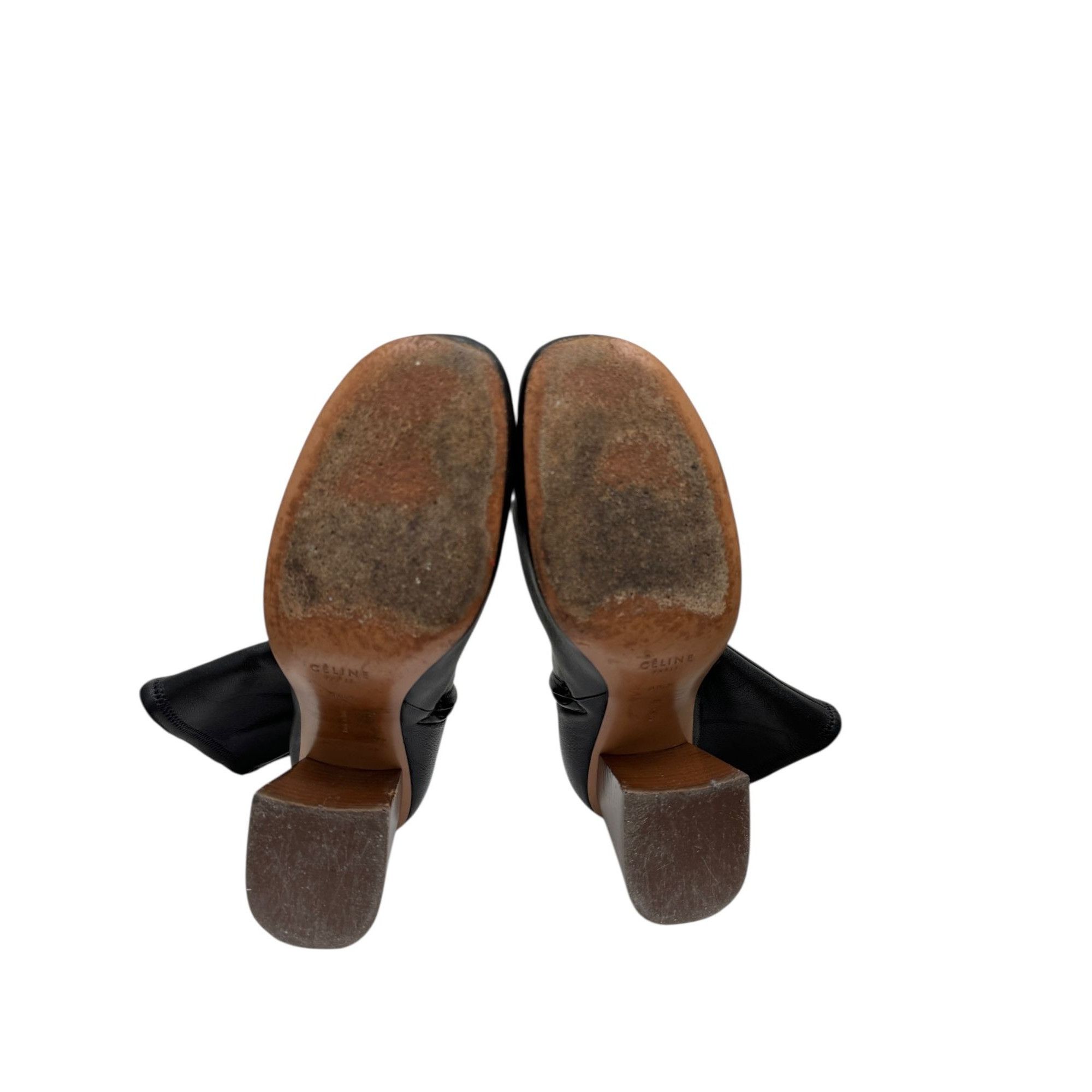 Celine Black Soft Leather Socks Heels Size US 8.5 / IT 38.5 - 6 Thumbnail