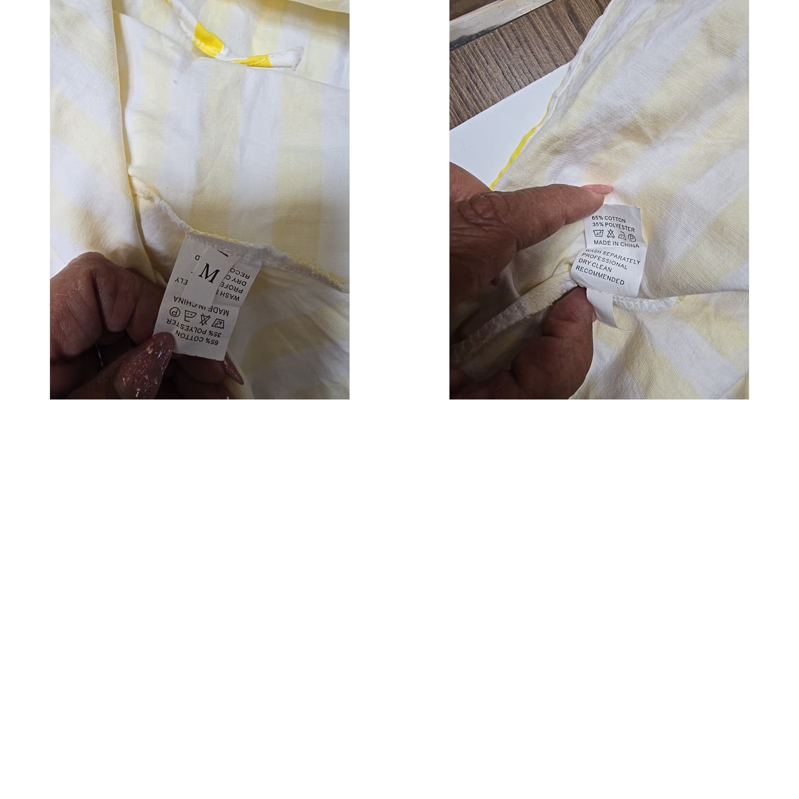 Bell VINTAGE Yellow White Striped 3/4 Bell Sleeve Open Back Ties Blouse Shirt Top Sz M Size M / US 6-8 / IT 42-44 - 8 Thumbnail