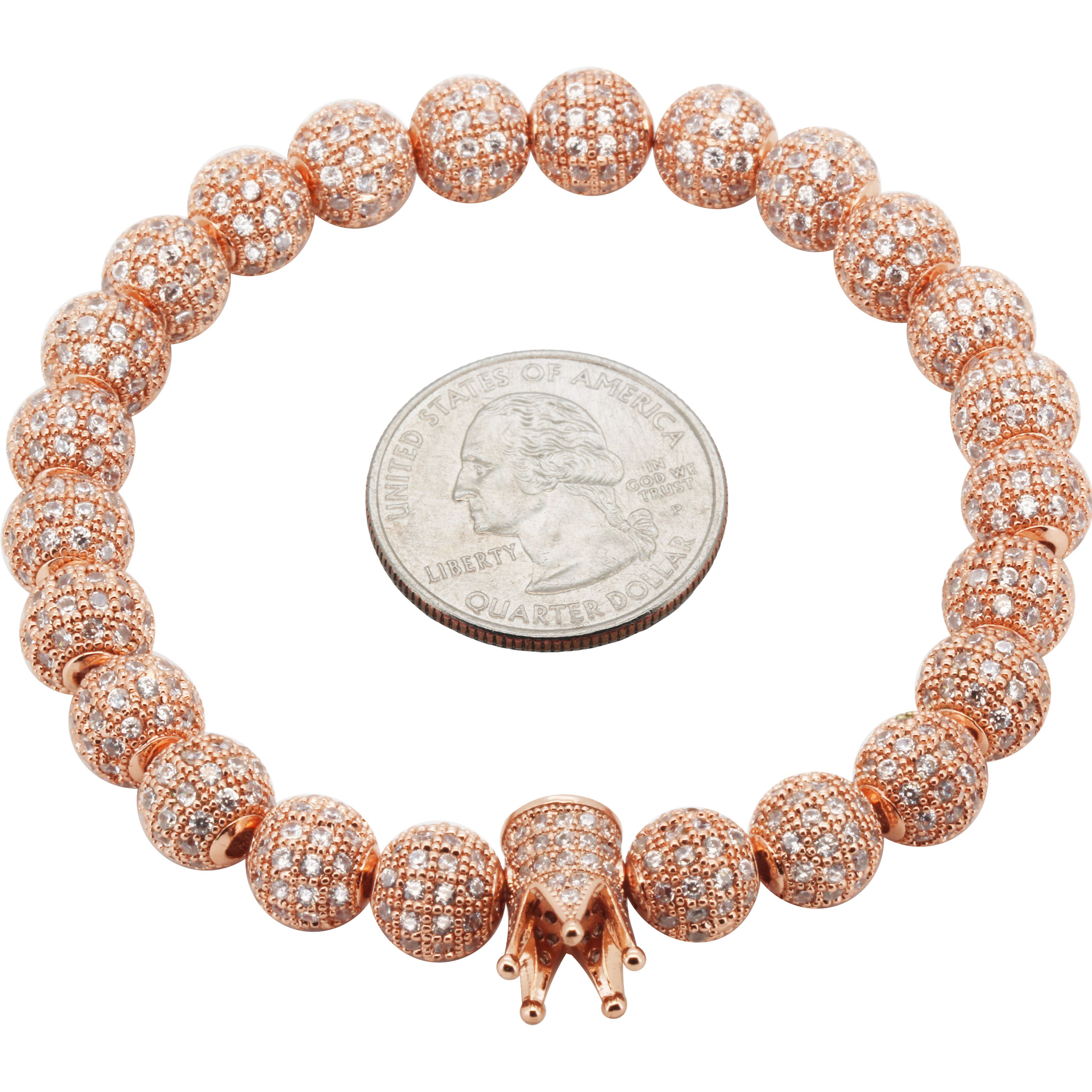 Other 14k GP AAA CZ 8mm Disco Ball Crown Stretch Bracelet 8" Size ONE SIZE - 1 Preview