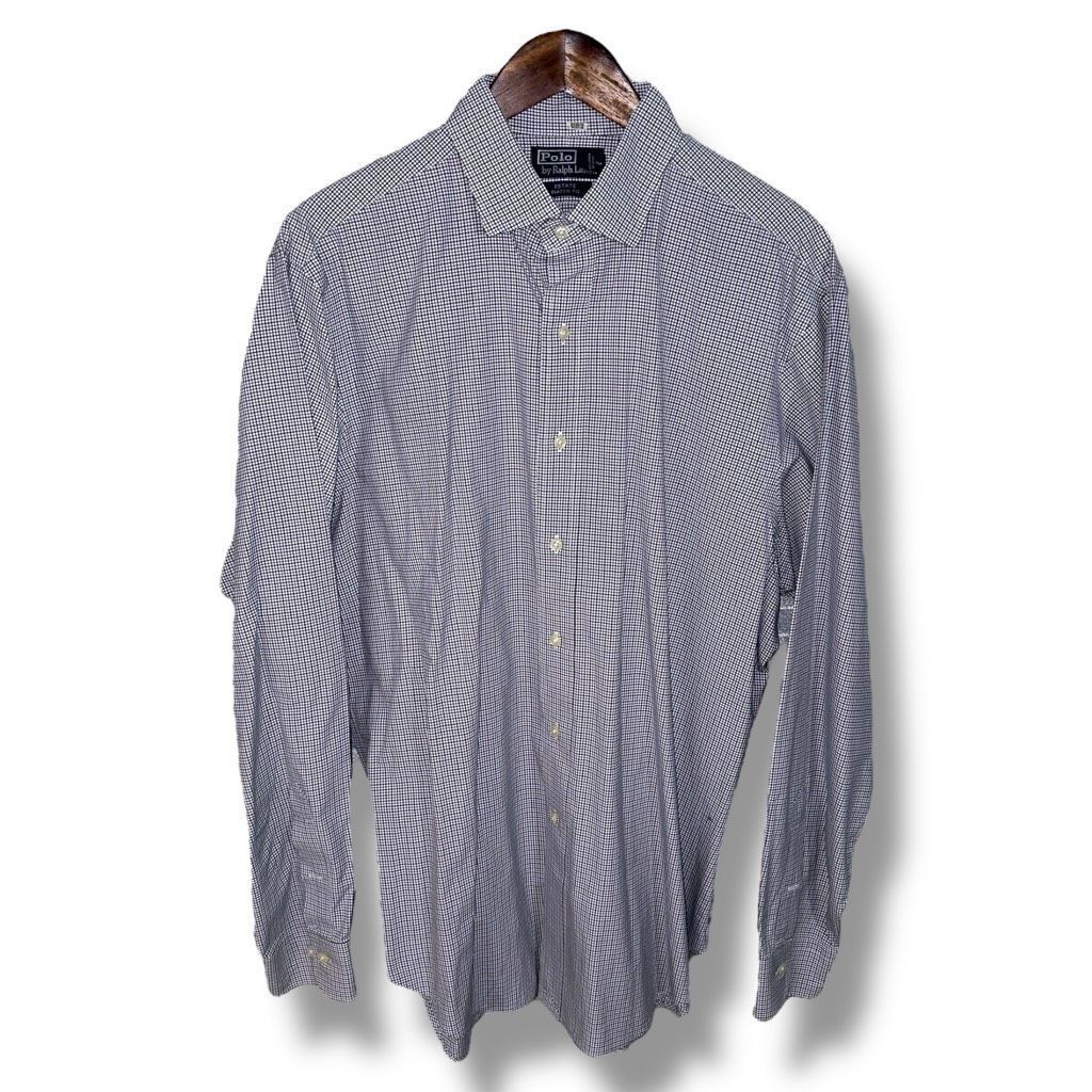 Polo Ralph Lauren Blue & Black Polo Ralph Lauren Estate Dress Shirt Sz L 16.5 Size US L / EU 52-54 / 3 - 1 Thumbnail