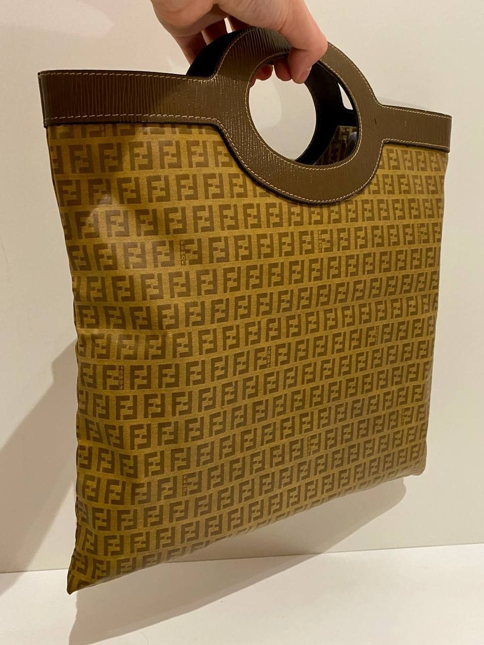 Fendi Fendi Zucchino FF Monogram Runaway Shopping Tote Hand Bag Size ONE SIZE - 3 Thumbnail