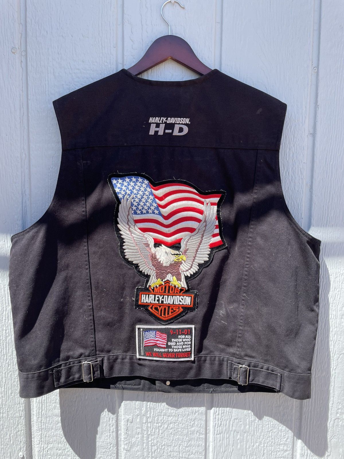 Harley Davidson Vintage 90s Harley Davidson Vest/jacket XXL Tribute 9/11 Size US XXL / EU 58 / 5 - 5 Thumbnail
