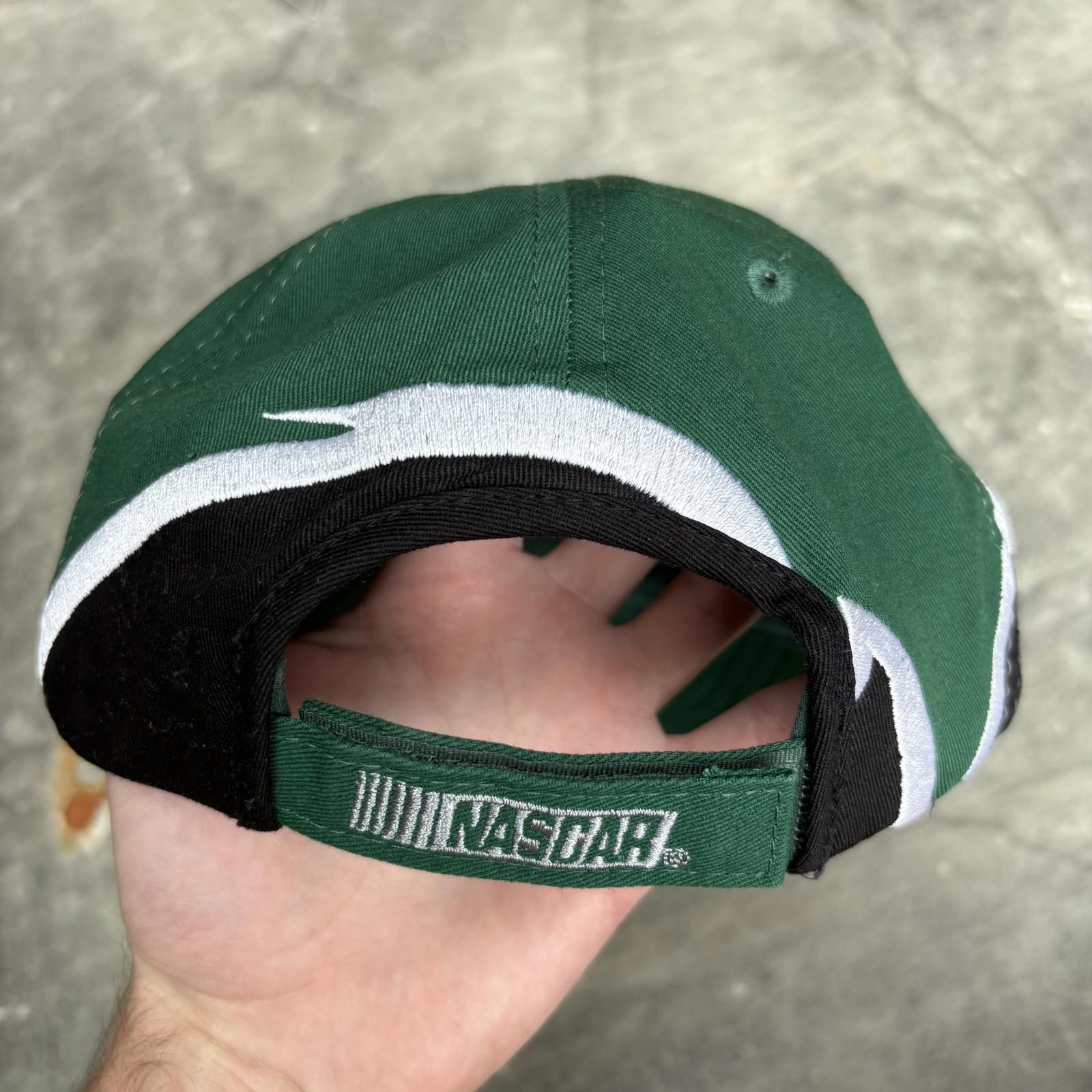 NASCAR × Vintage Vintage Y2K Dale Earnhardt Junior Fire Green NASCAR Hat Size ONE SIZE - 4 Thumbnail