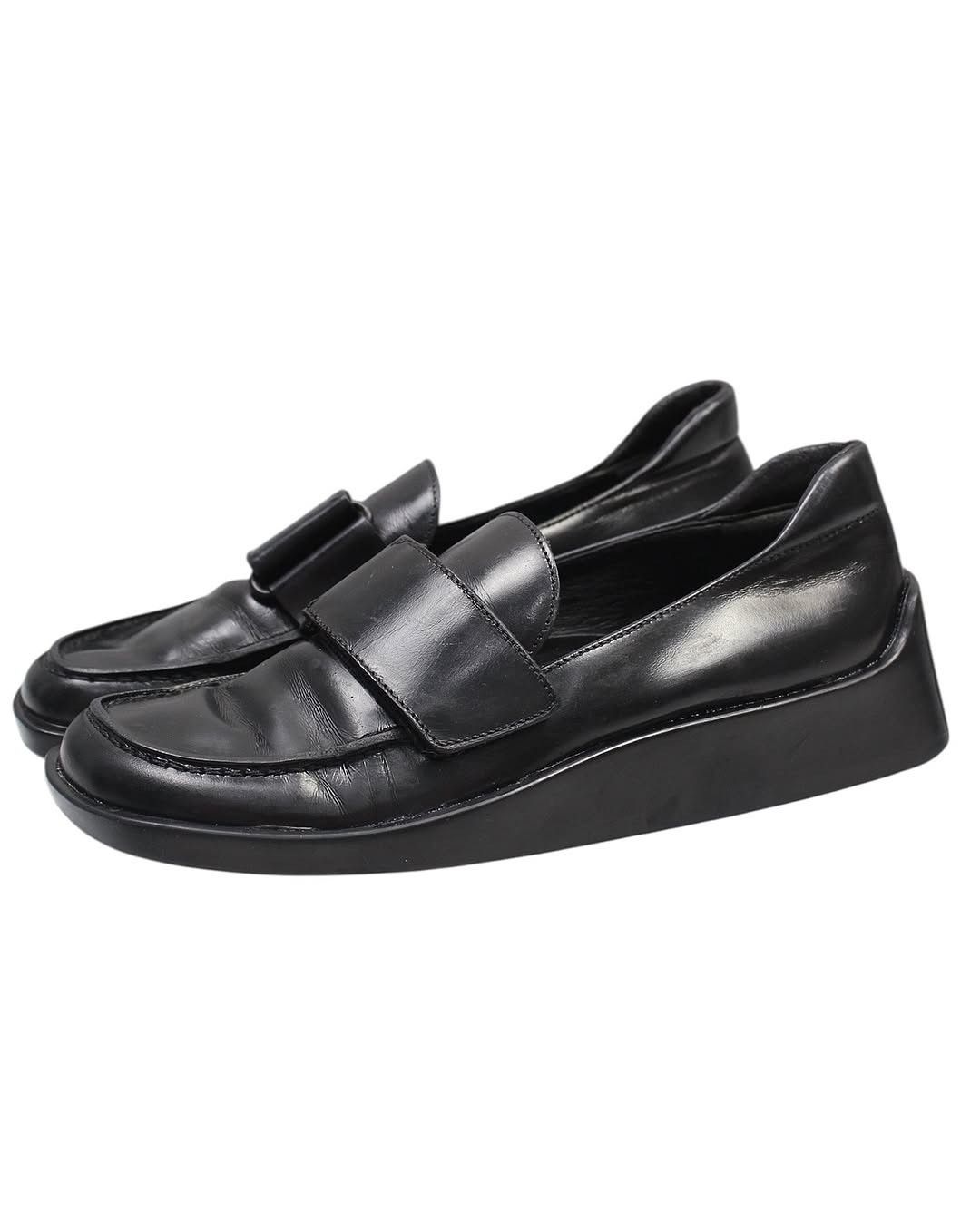 Prada SS1998 PRADA SQUARE TOE CHUNKY LEATHER LOAFERS Size US 7 / IT 37 - 4 Thumbnail