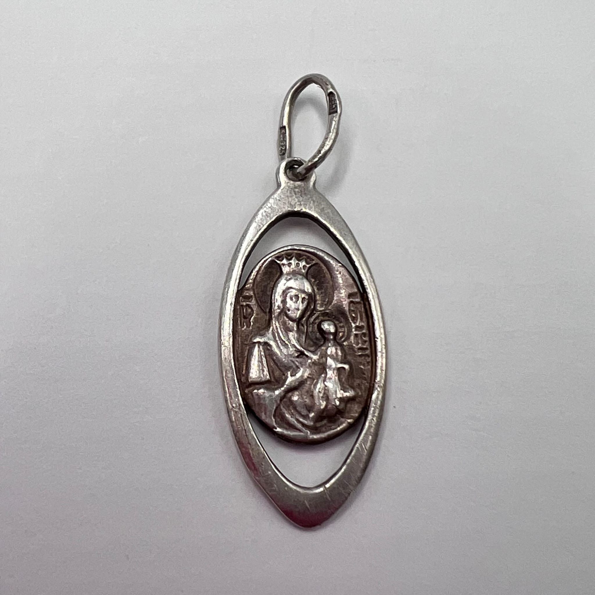 Vintage Vintage Sterling Silver 925 Virgin Mary Pendant - Religious Size ONE SIZE - 1 Thumbnail