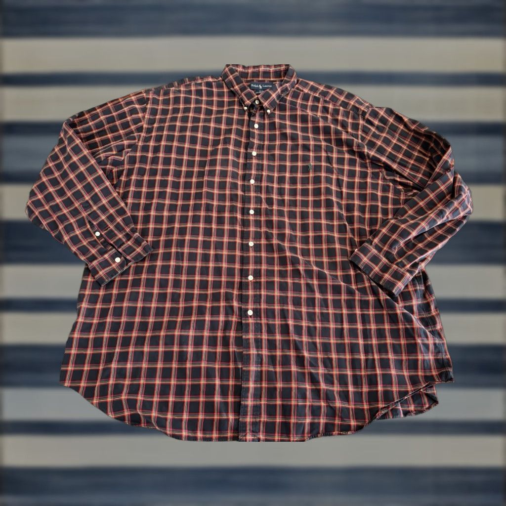 Polo Ralph Lauren Polo Ralph Lauren Blake Long Sleeve Button-Up Pony Shirt Black Red 4XLT FLAWED Polo Ralph Lauren Shirt Men 4XLT Black Long Sleeve Button-Up Size US XXL / EU 58 / 5 - 1 Thumbnail