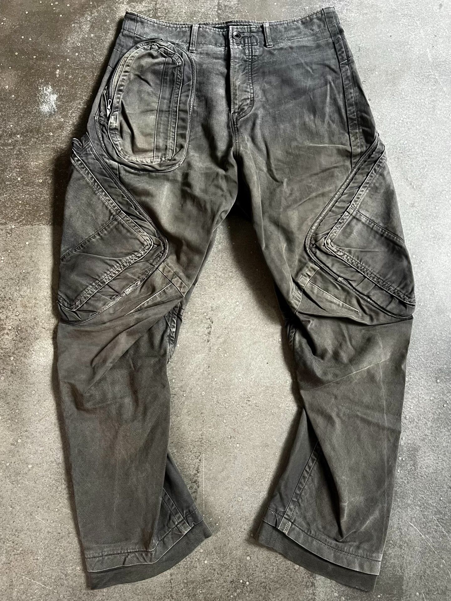 Julius distressed gray tactical cargo pants Size US 34 / EU 50 - 1 Thumbnail