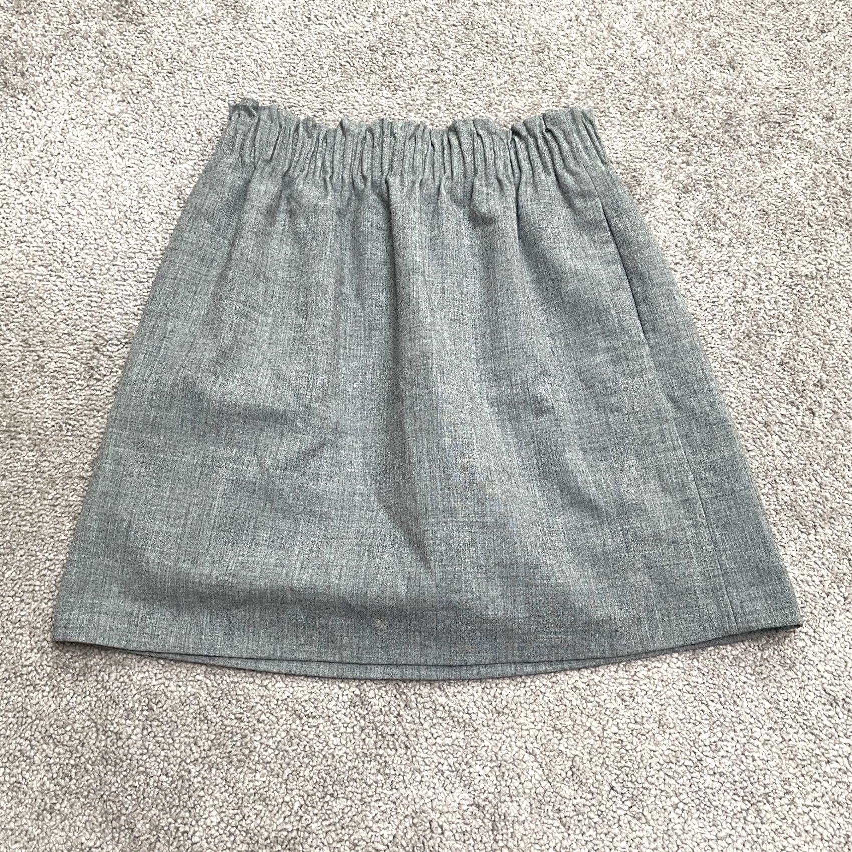 J.Crew J.Crew Mercantile Skirt Womens 00 Gray Elastic Waist Pleated Pencil Short 00s Mens Women Girls Size 24" / US 00 / IT 34 - 2 Thumbnail