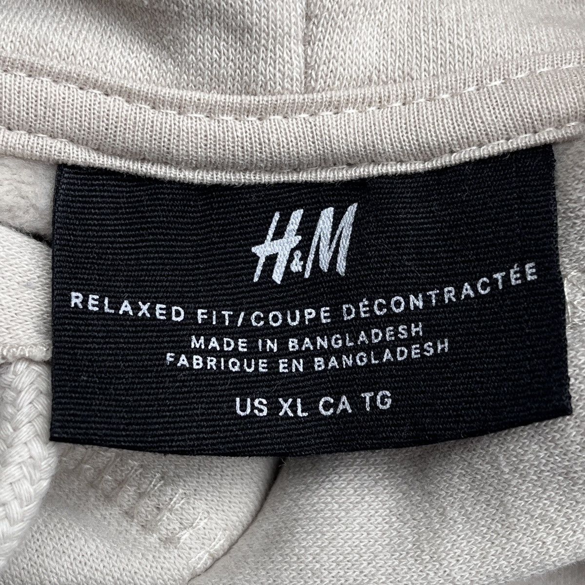 H&M H&M Relaxed Fit Blank Beige Pullover Hoodie Size US XL / EU 56 / 4 - 3 Thumbnail