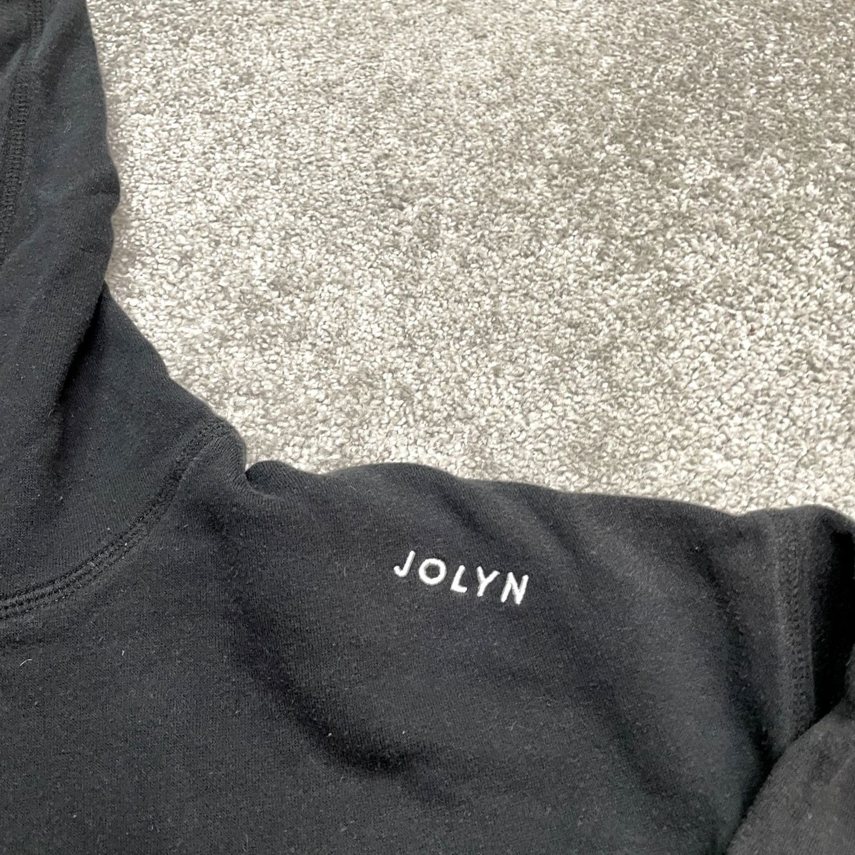 Vintage Jolyn Hoodie Pullover XS Black Embroidered Logo Pockets Womens Size XS / US 0-2 / IT 36-38 - 4 Thumbnail