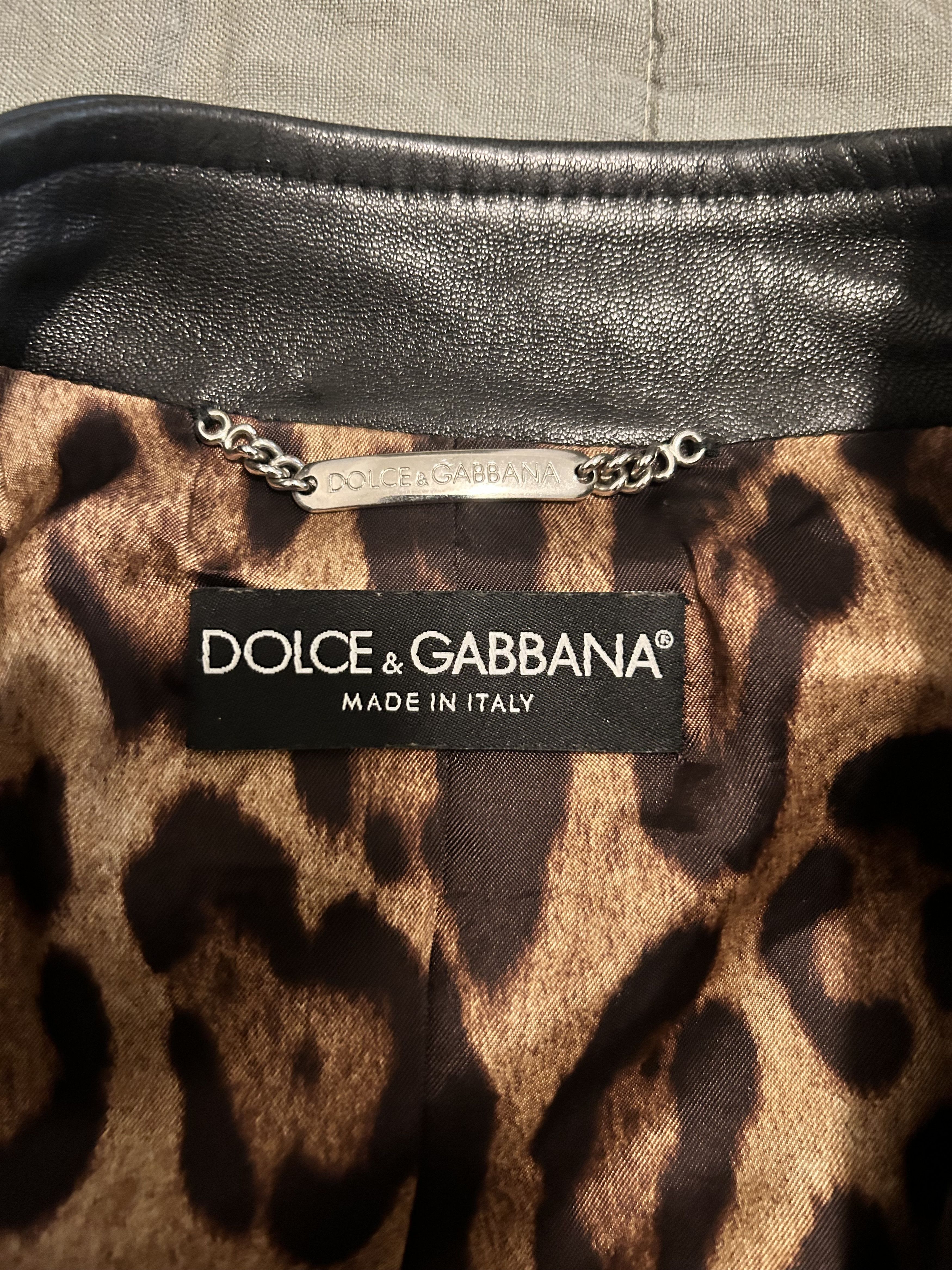Dolce & Gabbana Leather Jacket Size XS / US 0-2 / IT 36-38 - 4 Thumbnail