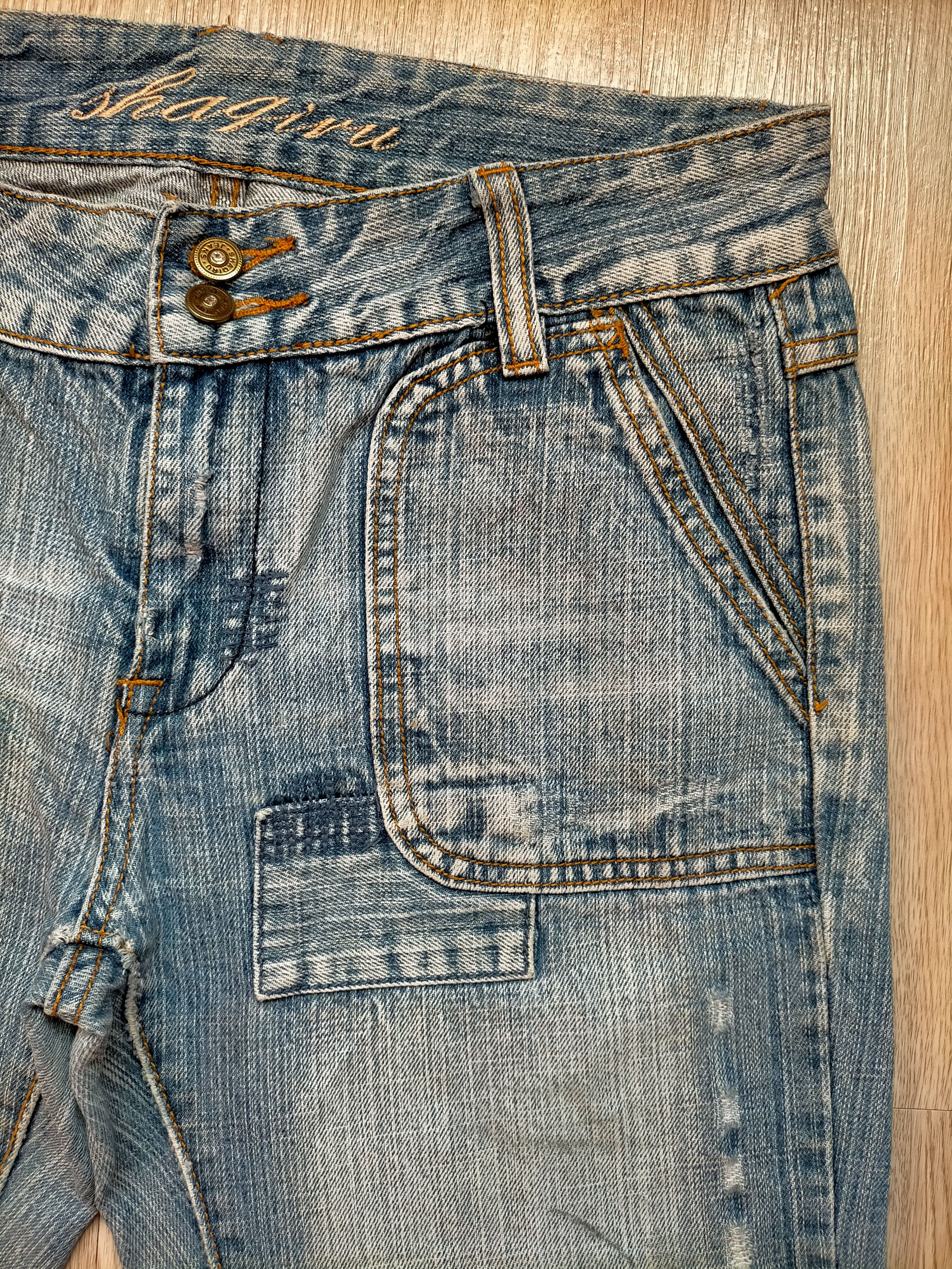 If Six Was Nine Flare Jeans Shaqiru Japan Patchwork Boot cut Blue Jeans Size US 31 - 5 Thumbnail