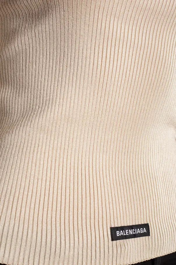 Balenciaga o1mt1gz0325 Top Sweater in Beige Size M / US 6-8 / IT 42-44 - 5 Thumbnail