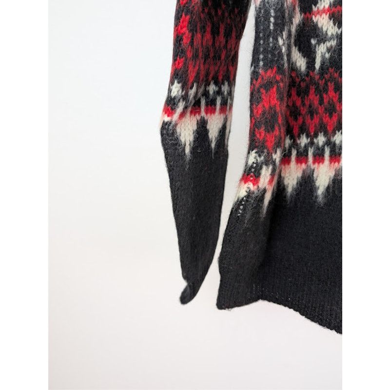Celine o1rshd1 Boxy Crew Neck Sweater in Snowflake Jacquard Wool Size US S / EU 44-46 / 1 - 14 Thumbnail