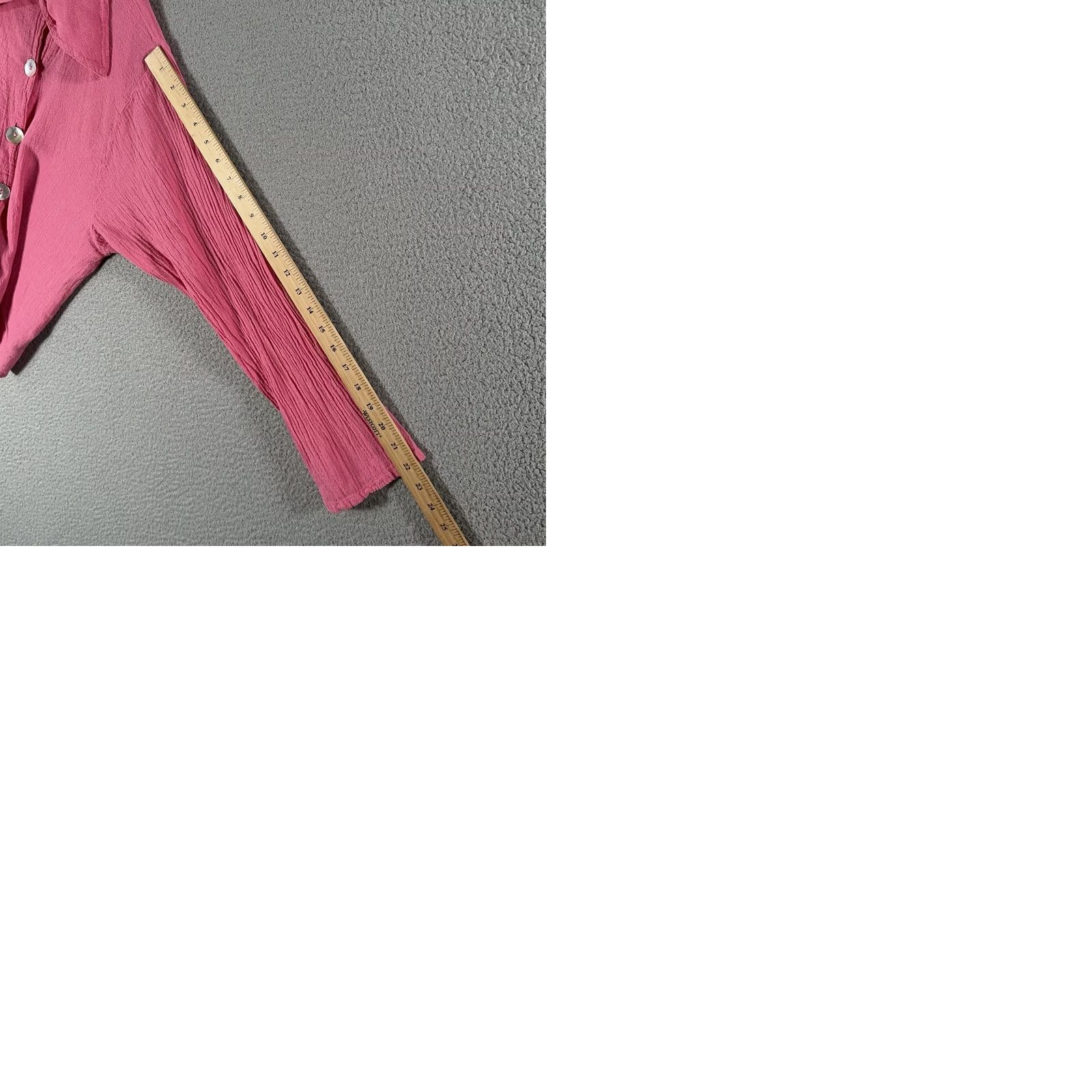 Pinko Oh My Gauze! Button-Front Pink Crop Cardie One Size Short Sleeve Boho Relaxed Cotton Tie-Front? Size ONE SIZE - 9 Thumbnail