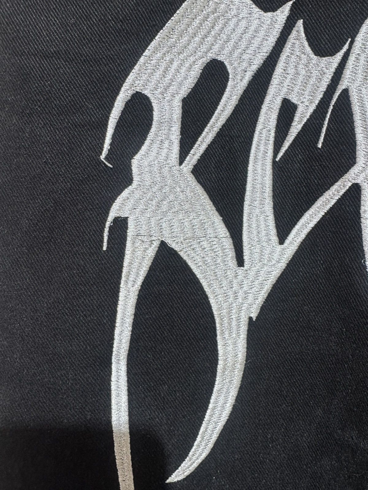 Revenge Embroidered Denim Jeans Black/White