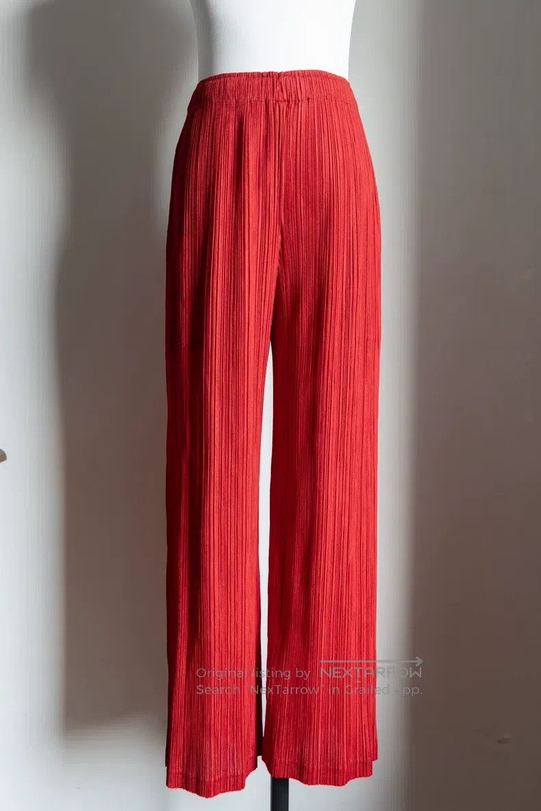 Issey Miyake Issey Miyake Red Wide-Leg Trousers Size 25" / US 0 / IT 36 - 1 Thumbnail