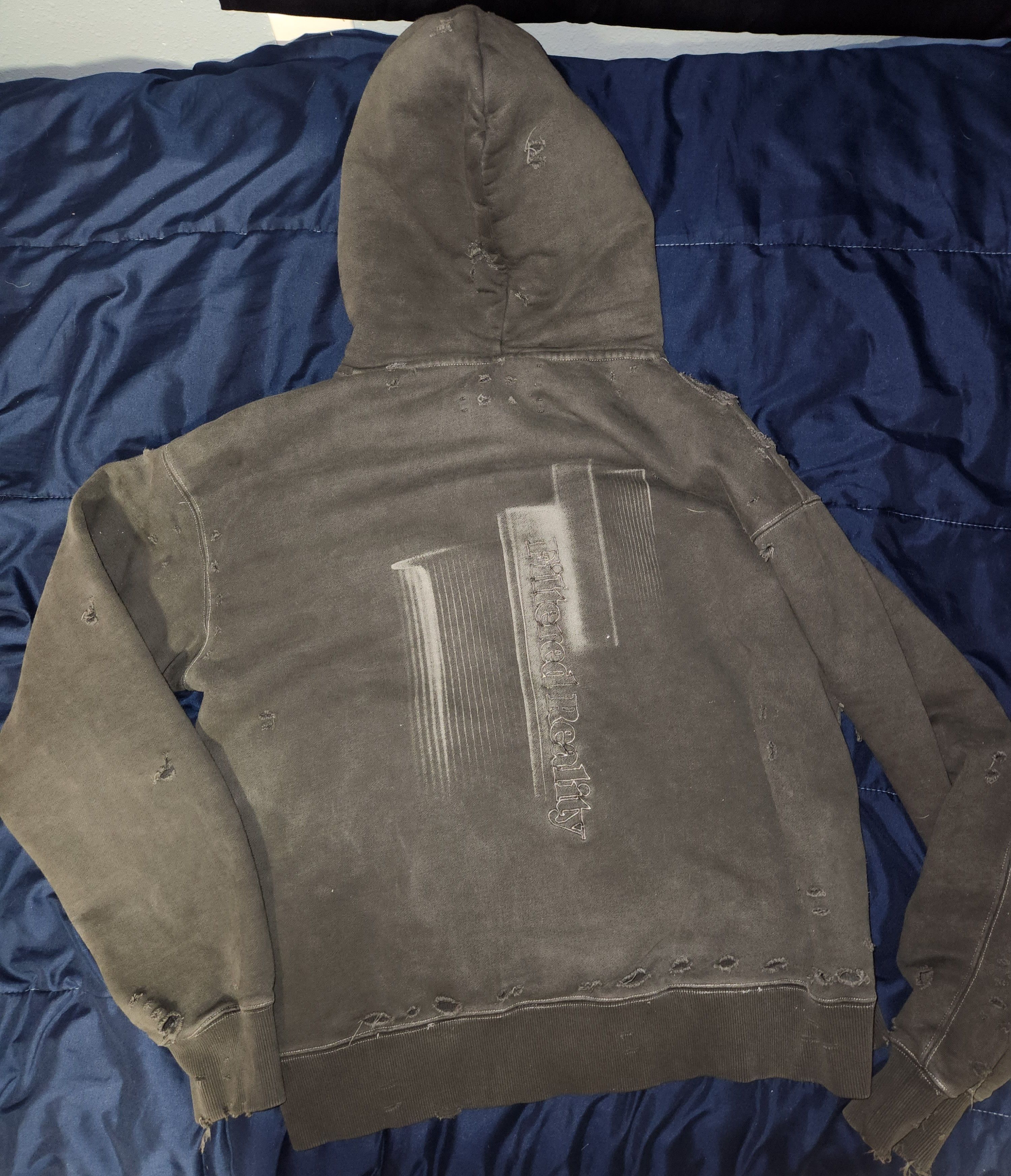 C2h4 C2H4 DISTRESSED HOODIE Grailed