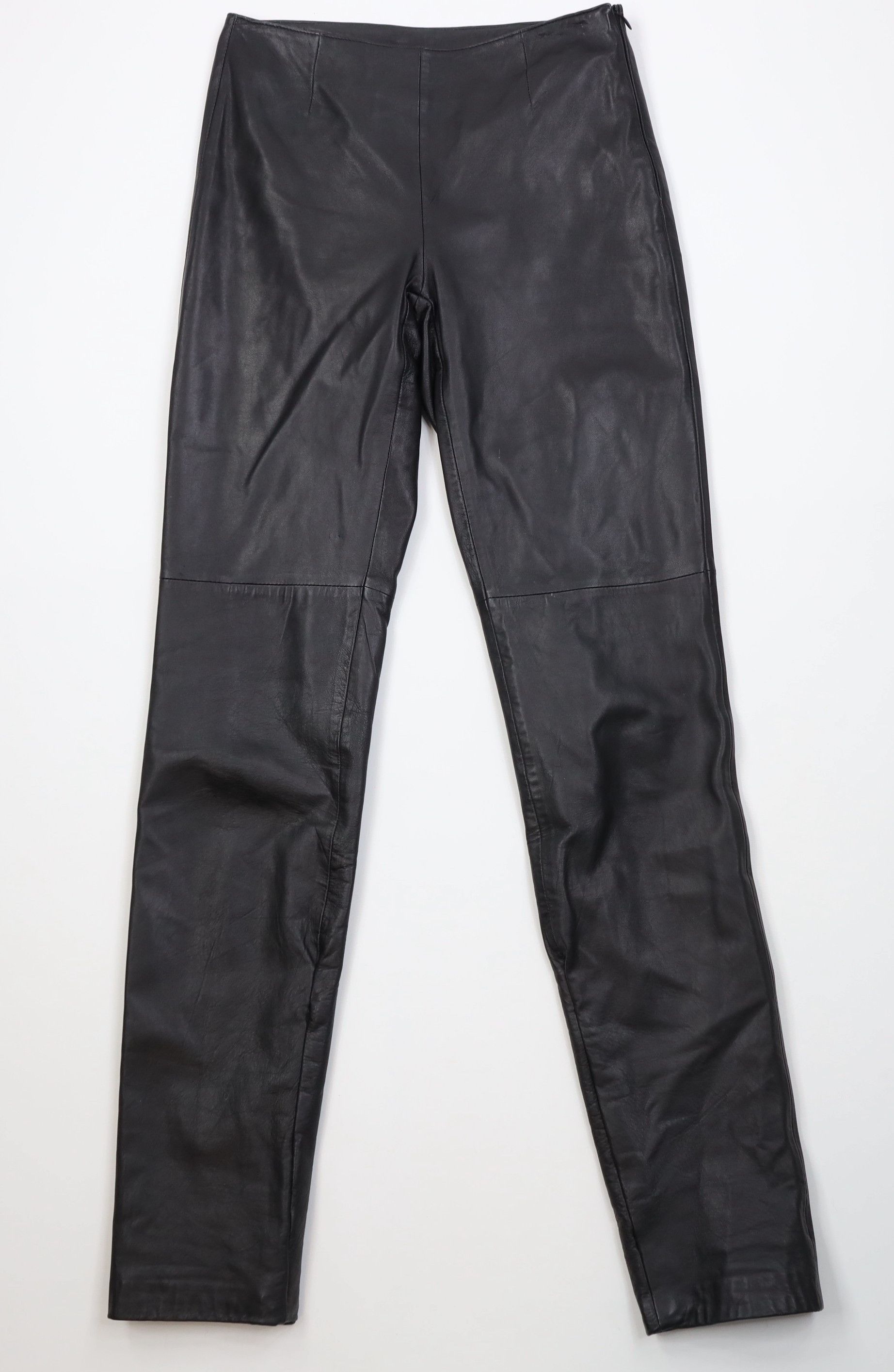 Vintage Vintage 90s Streetwear Straight Leg Leather Pants Black Size 26" / US 2 / IT 38 - 1 Thumbnail