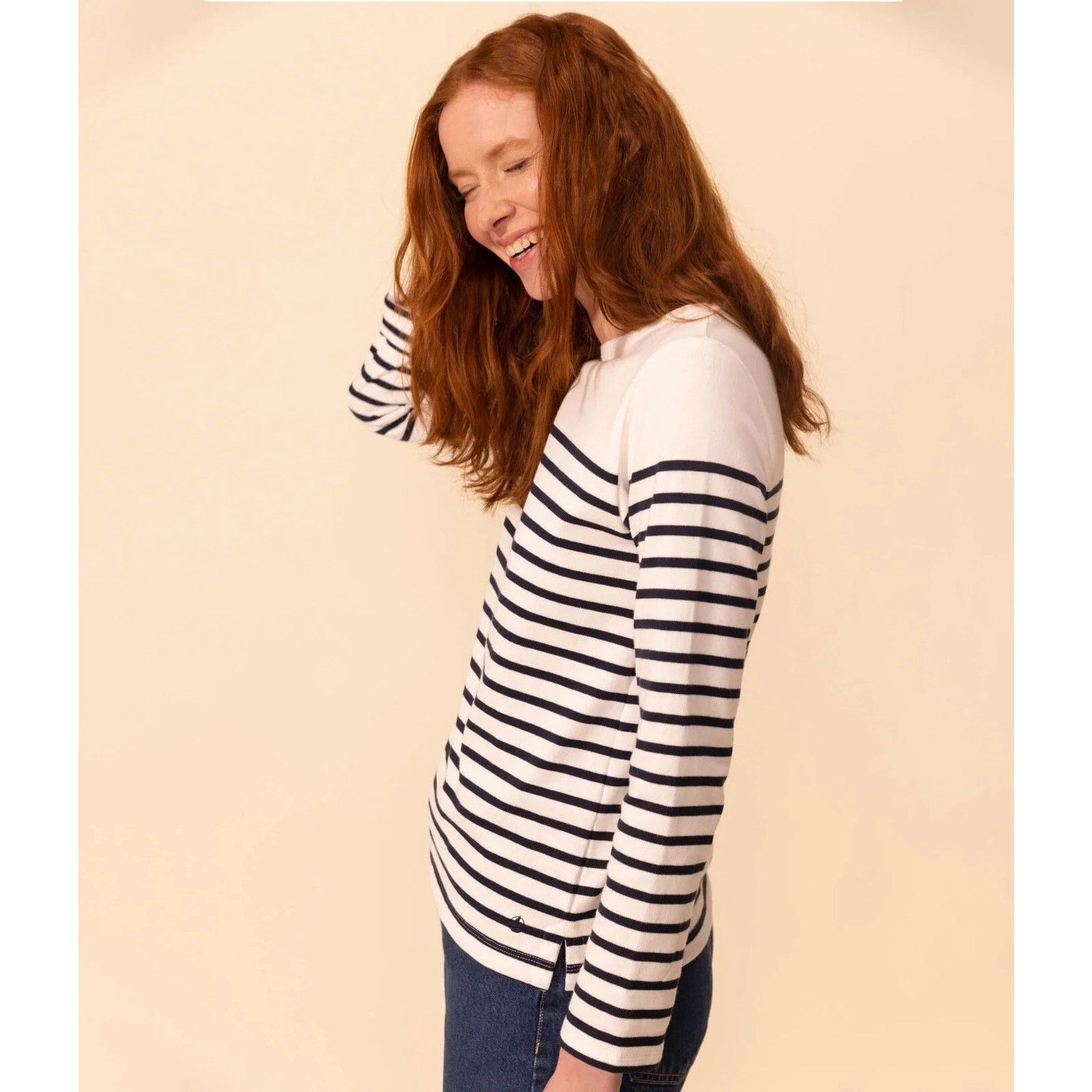 Petit Bateau Sailor Stiped Long Sleeve T-shirt Blue White XS