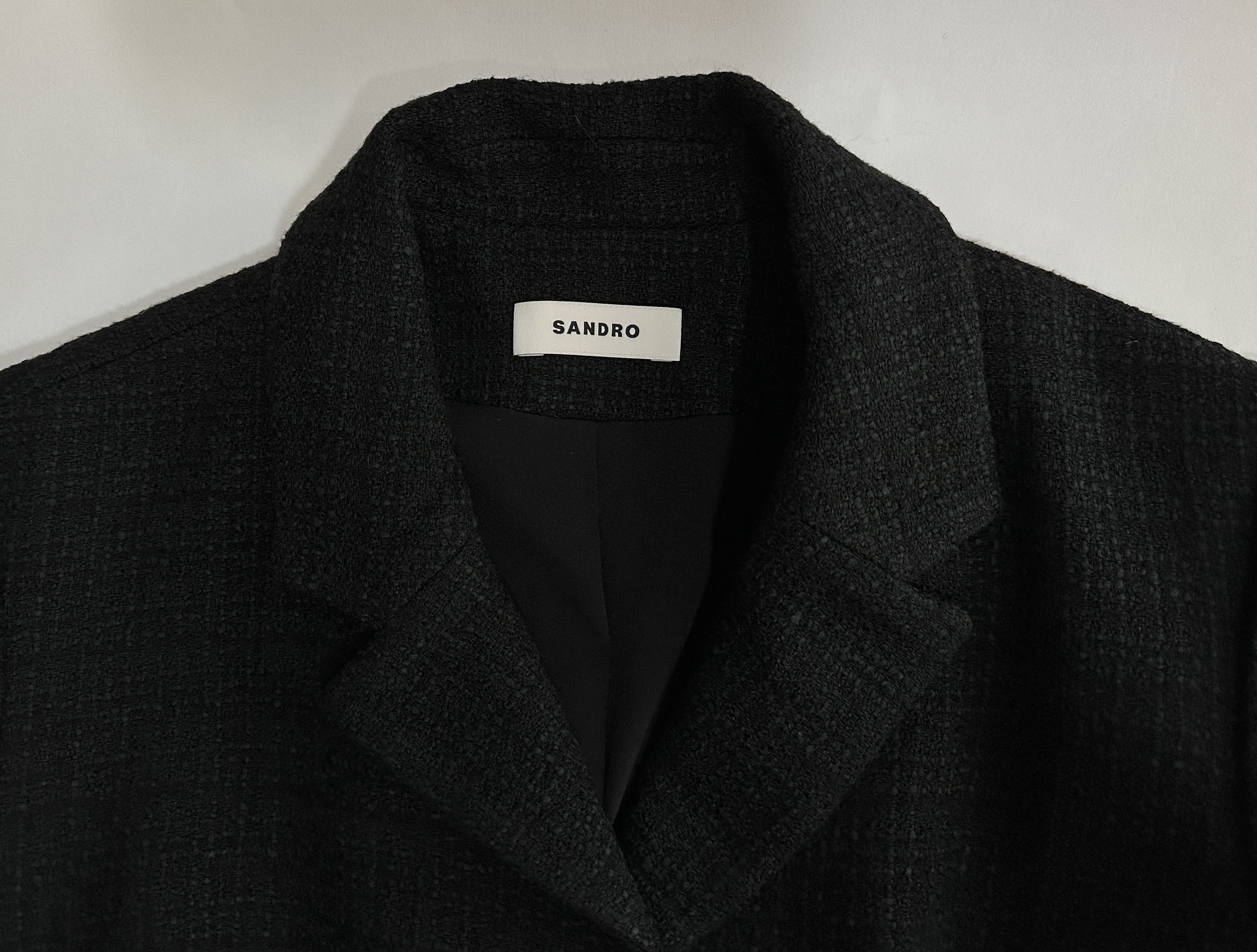 Sandro Black Short Tweed Dress Size S / US 4 / IT 40 - 6 Thumbnail