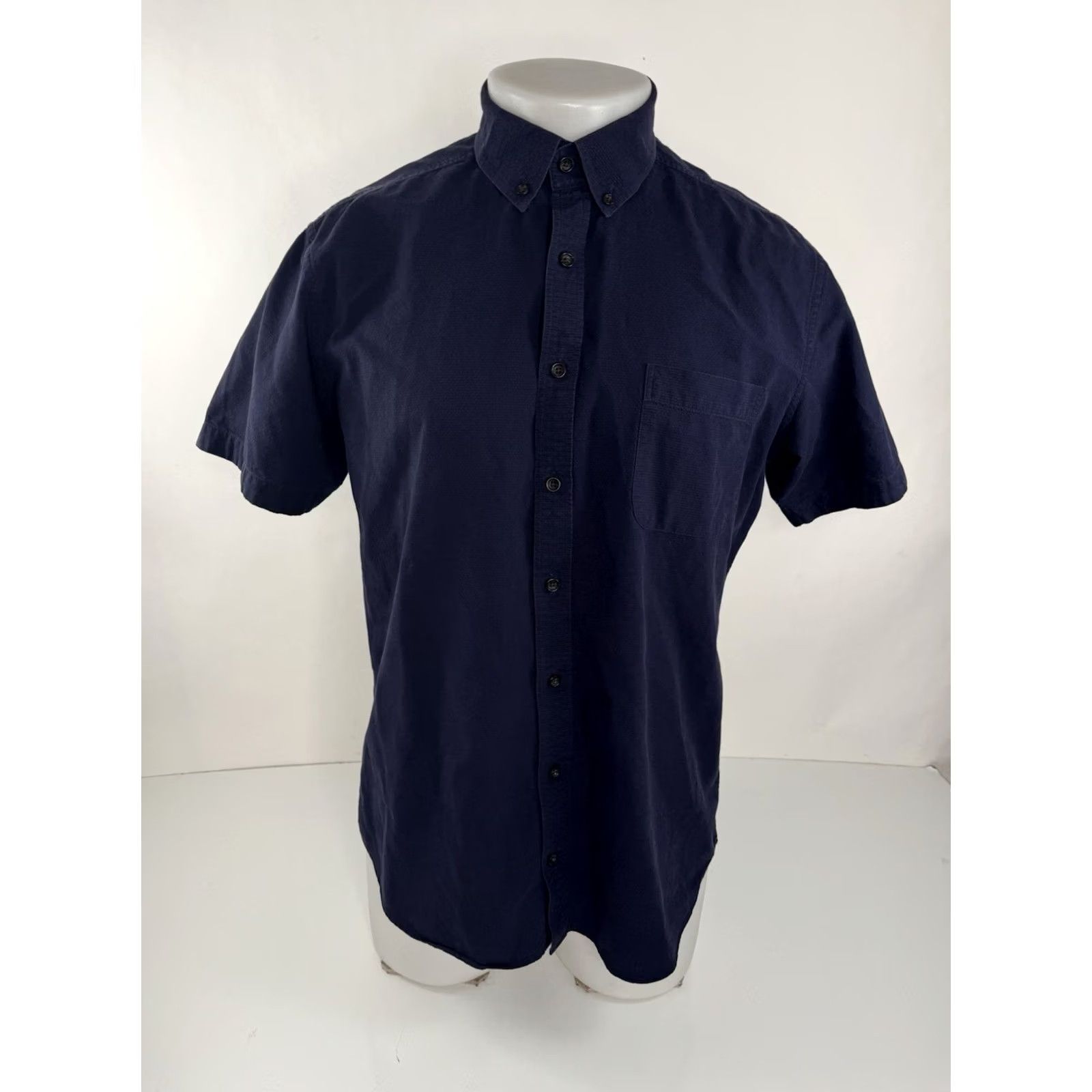 Taylor Stitch Taylor Stitch Shirt Mens 42 Blue Organic Cotton Button-Up Short Sleeve Size US XL / EU 56 / 4 - 2 Thumbnail