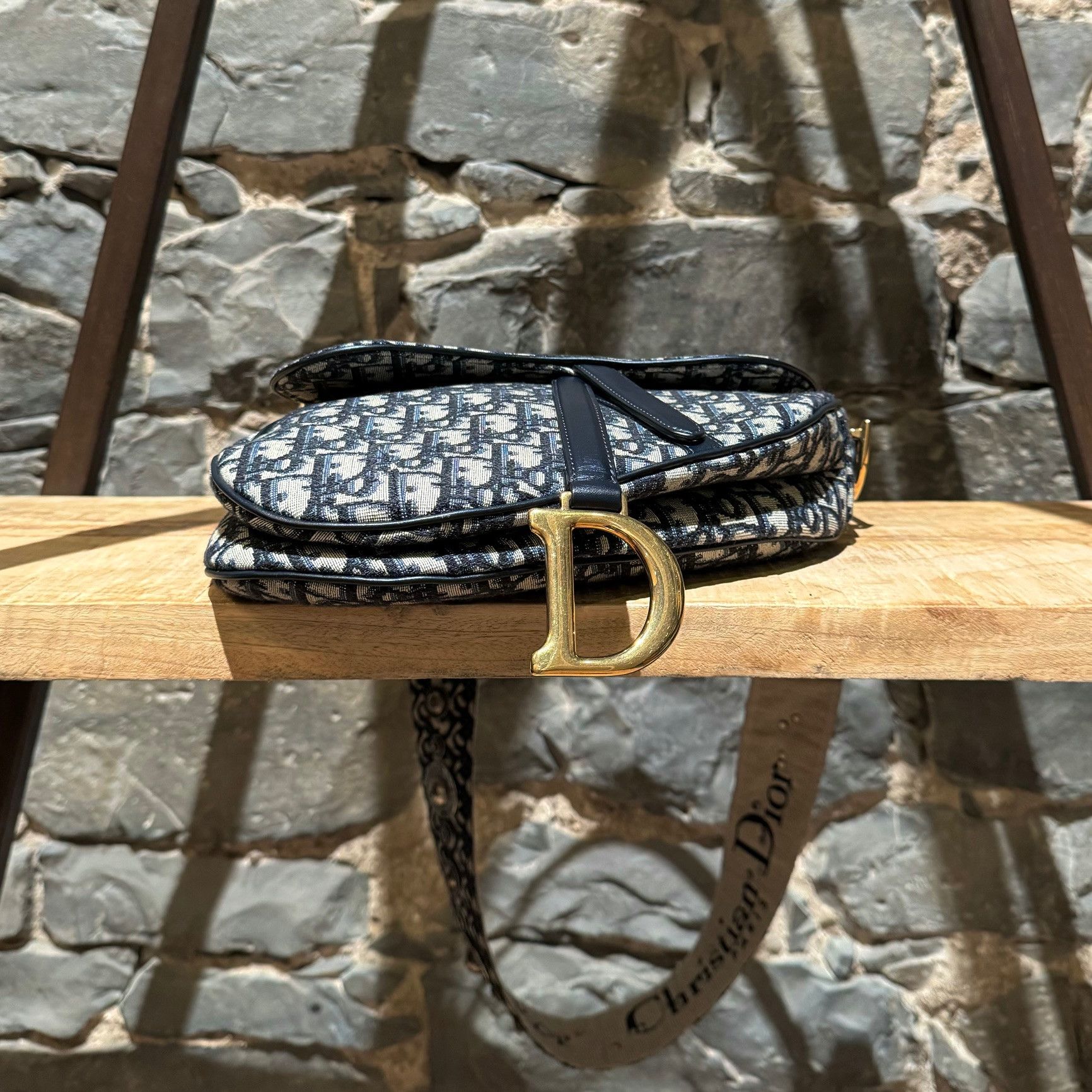 Dior Dior 2018 Blue Oblique Saddle Bag w/ Studded Strap Size ONE SIZE - 7 Thumbnail