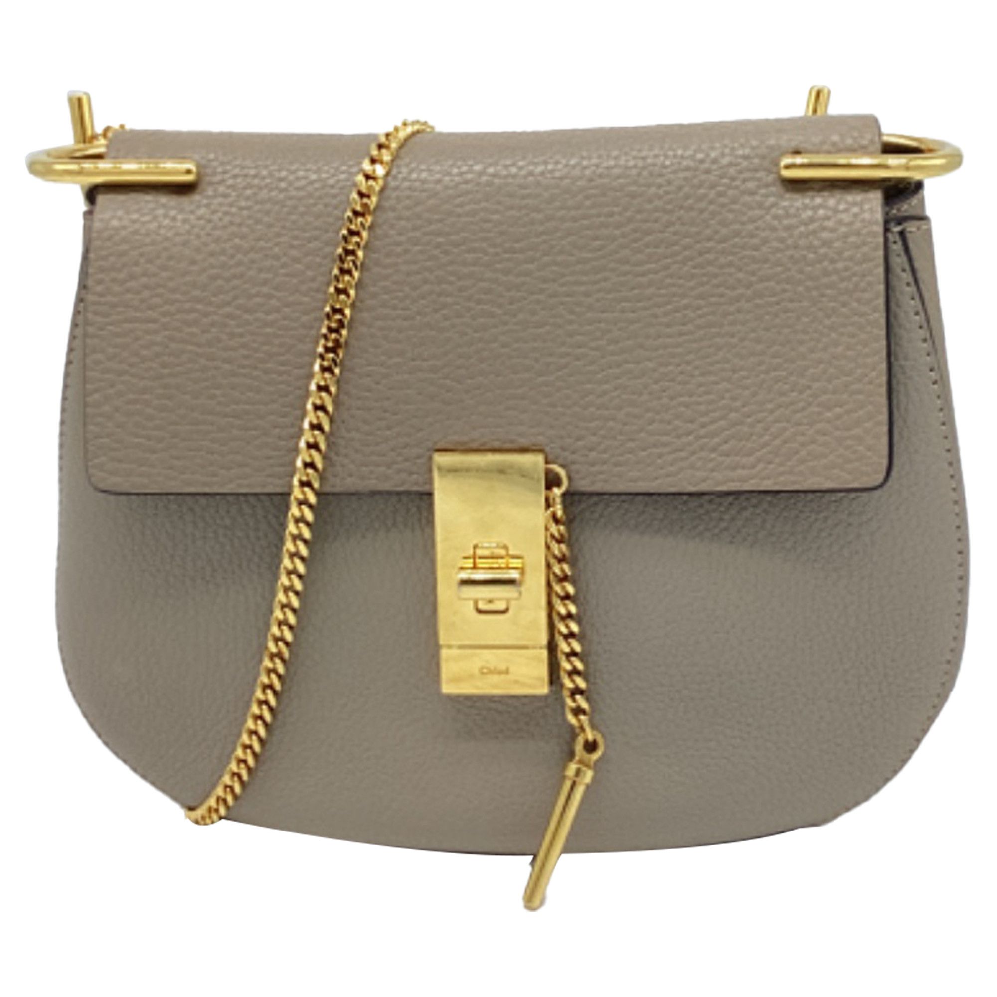 Chloe Chloé Small Drew Shoulder Bag in Grey Leather Size ONE SIZE - 1 Thumbnail