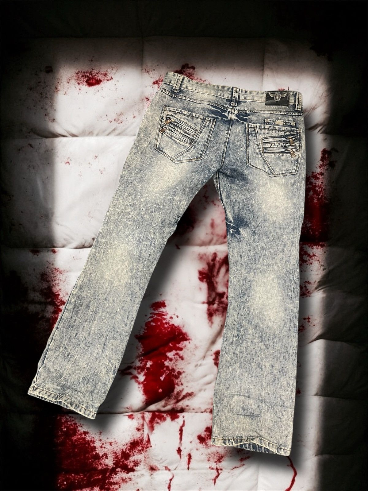 Japanese Brand Balmain Style Moto Zipper Jeans Size US 34 / EU 50 - 2 Thumbnail