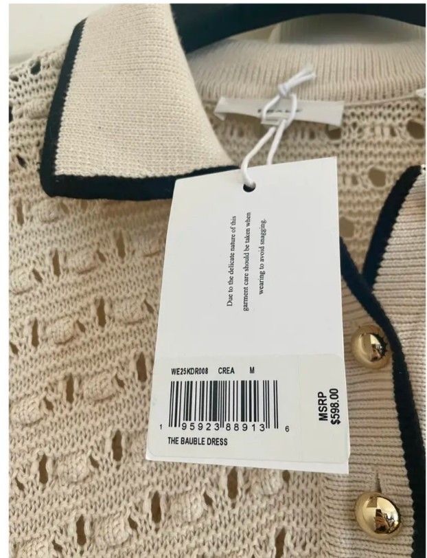 Frame BNWT FRAME The Bauble Open-Knit Mini Dress Size M / US 6-8 / IT 42-44 - 3 Thumbnail
