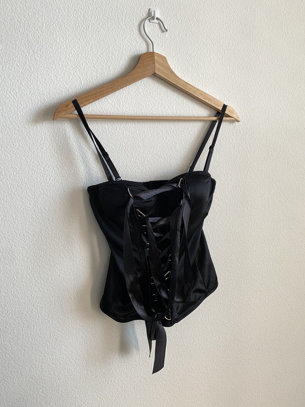 Other Y2K Black Lace Up Corset Top Goth Size M / US 6-8 / IT 42-44 - 3 Thumbnail
