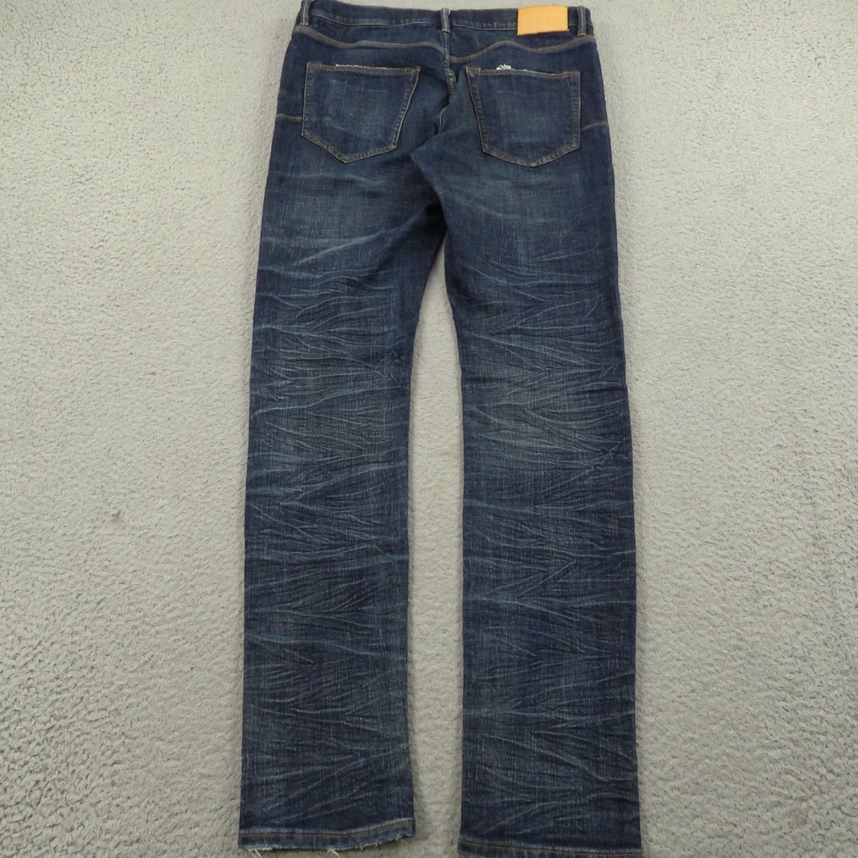 J Brand Purple Brand Jeans Men 32x34 P001 Low Rise Slim Fit Dark Indigo Fades Distressed Jeans Size US 32 / EU 48 - 2 Thumbnail