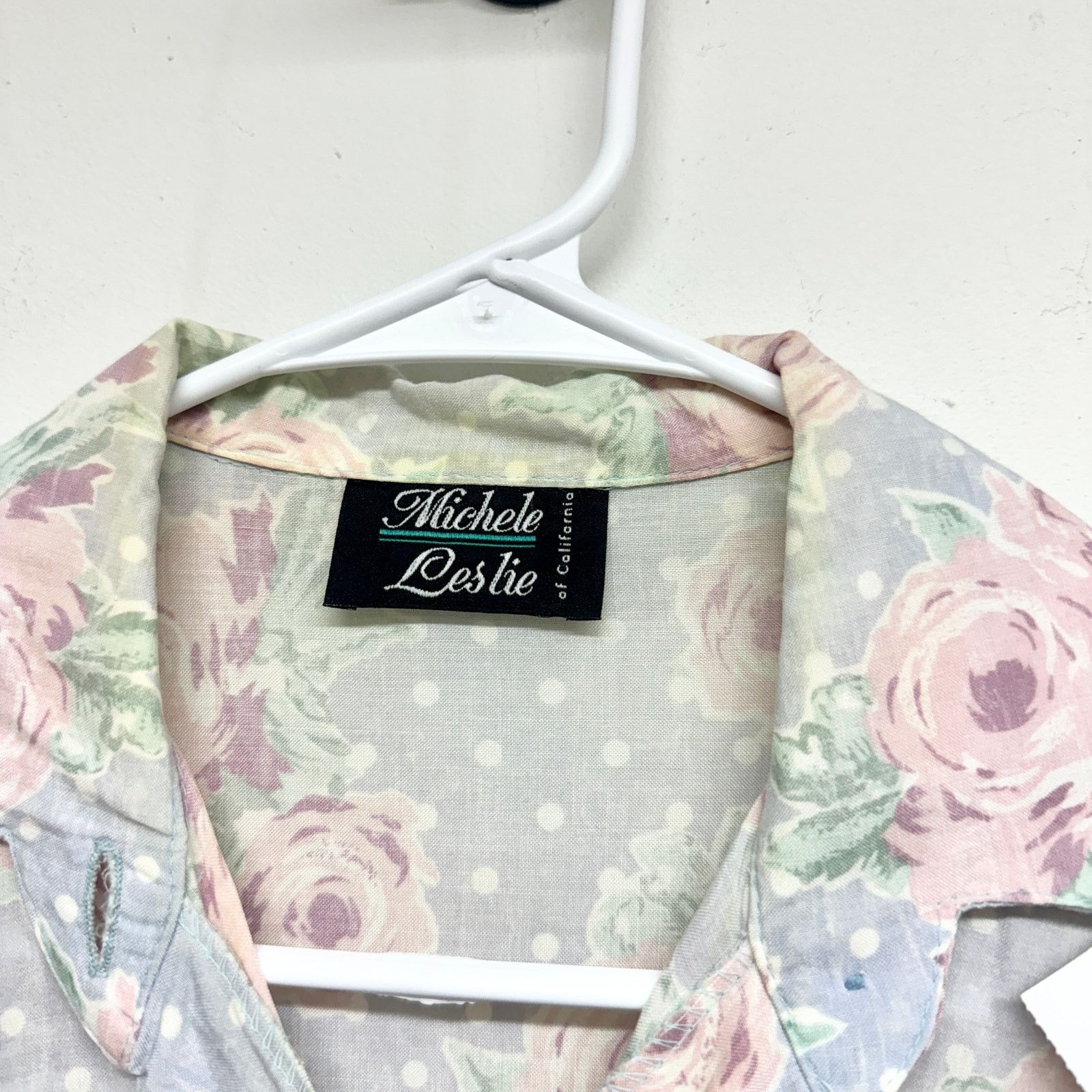 Vintage Vintage 90s Michelle Leslie Short Sleeve Women's Shirt LG Size L / US 10 / IT 46 - 2 Thumbnail