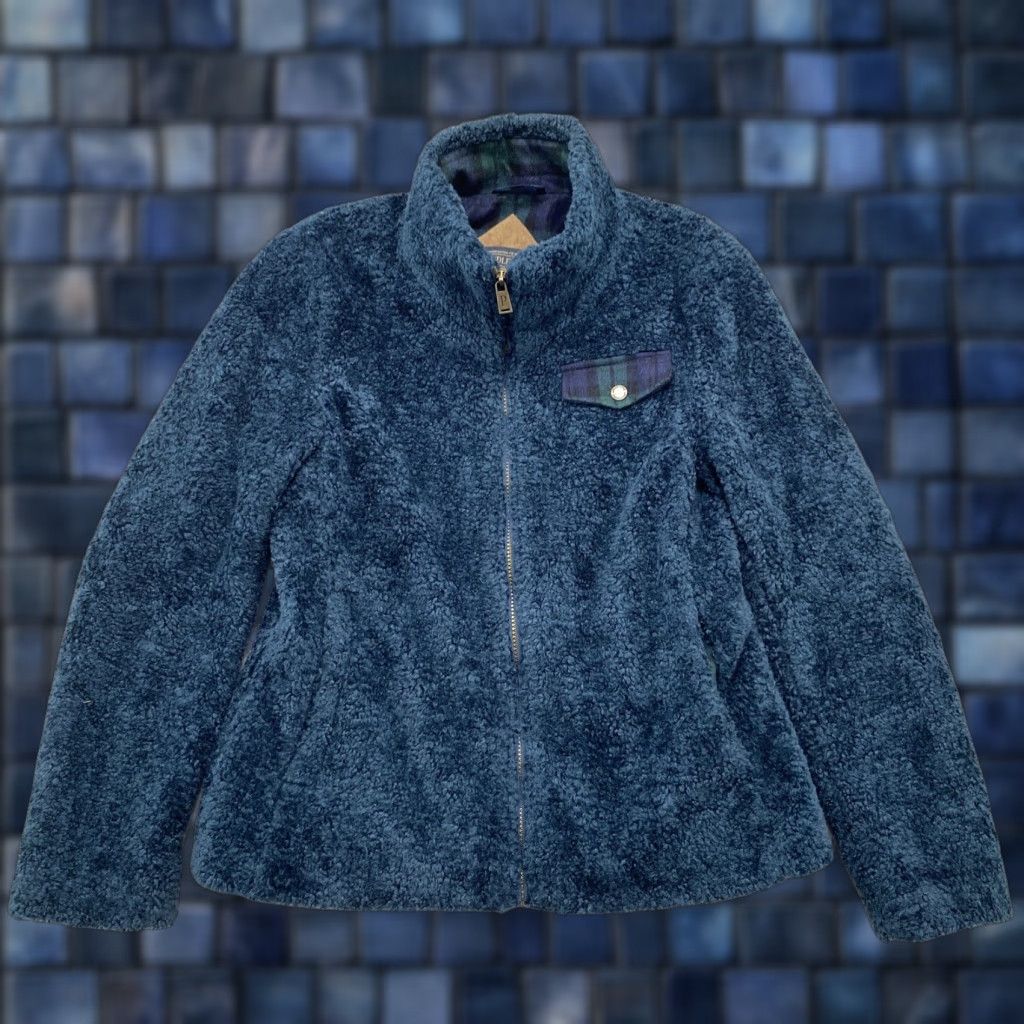 Pendleton Pendleton Sherpa Full Zip Fleece Deep Pile Jacket Plaid Blue Small Womens Size S / US 4 / IT 40 - 1 Thumbnail