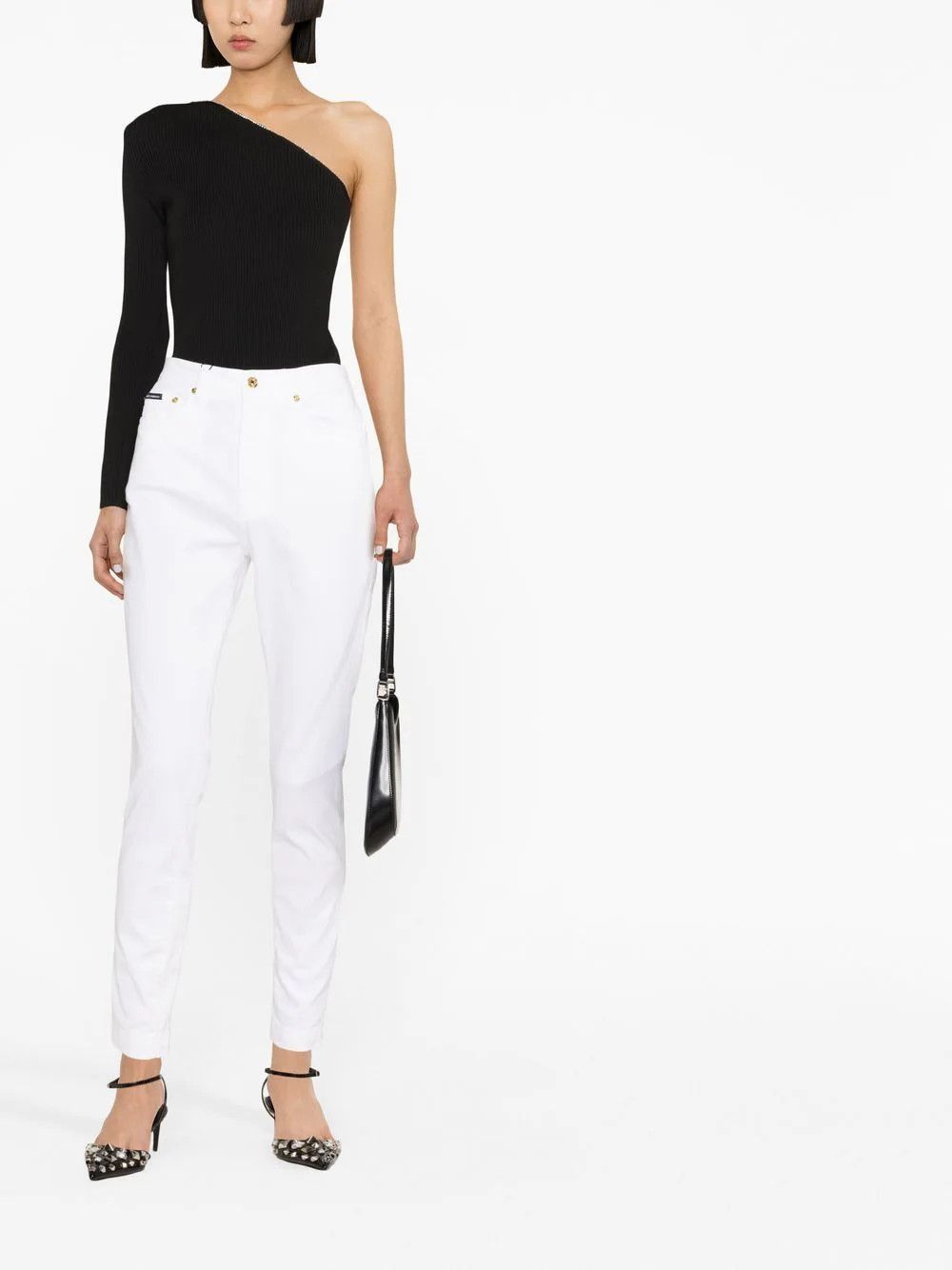 Dolce & Gabbana o1s22i1n1024 Stretch Denim Audrey Jeans in White Size 30" / US 8 / IT 44 - 2 Thumbnail
